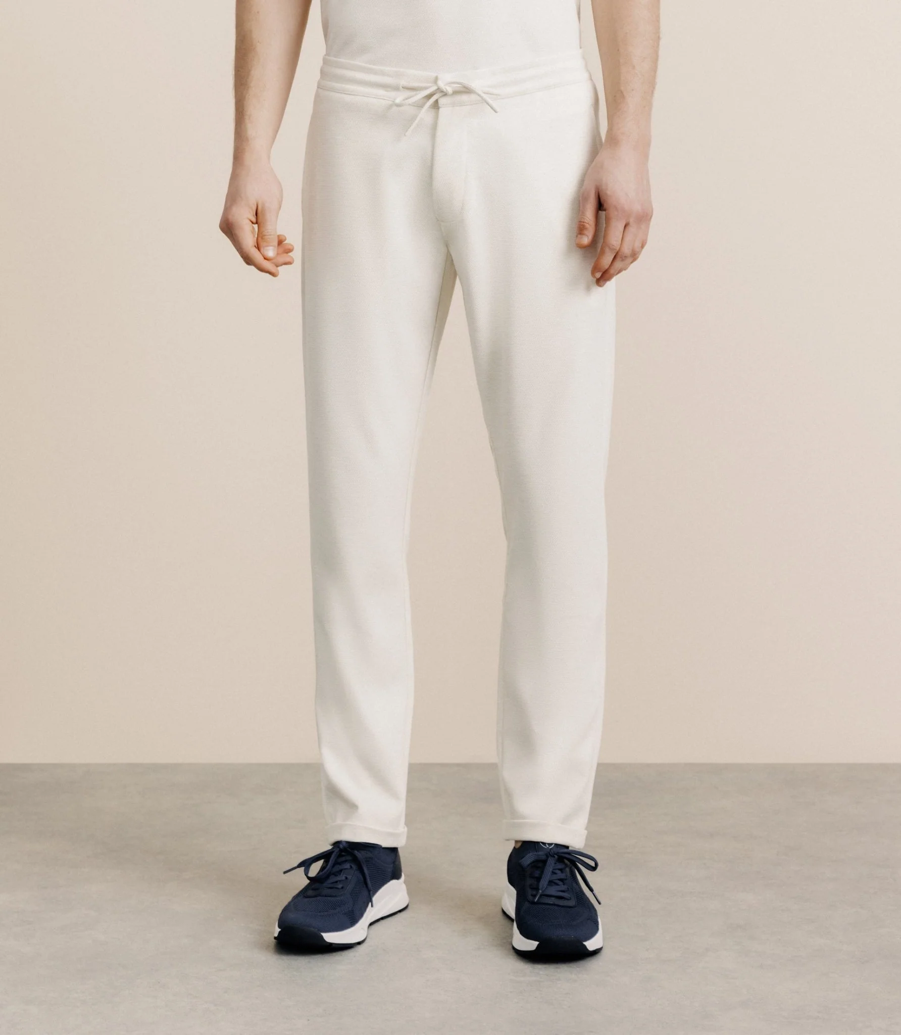 Pantalon élastiqué écru