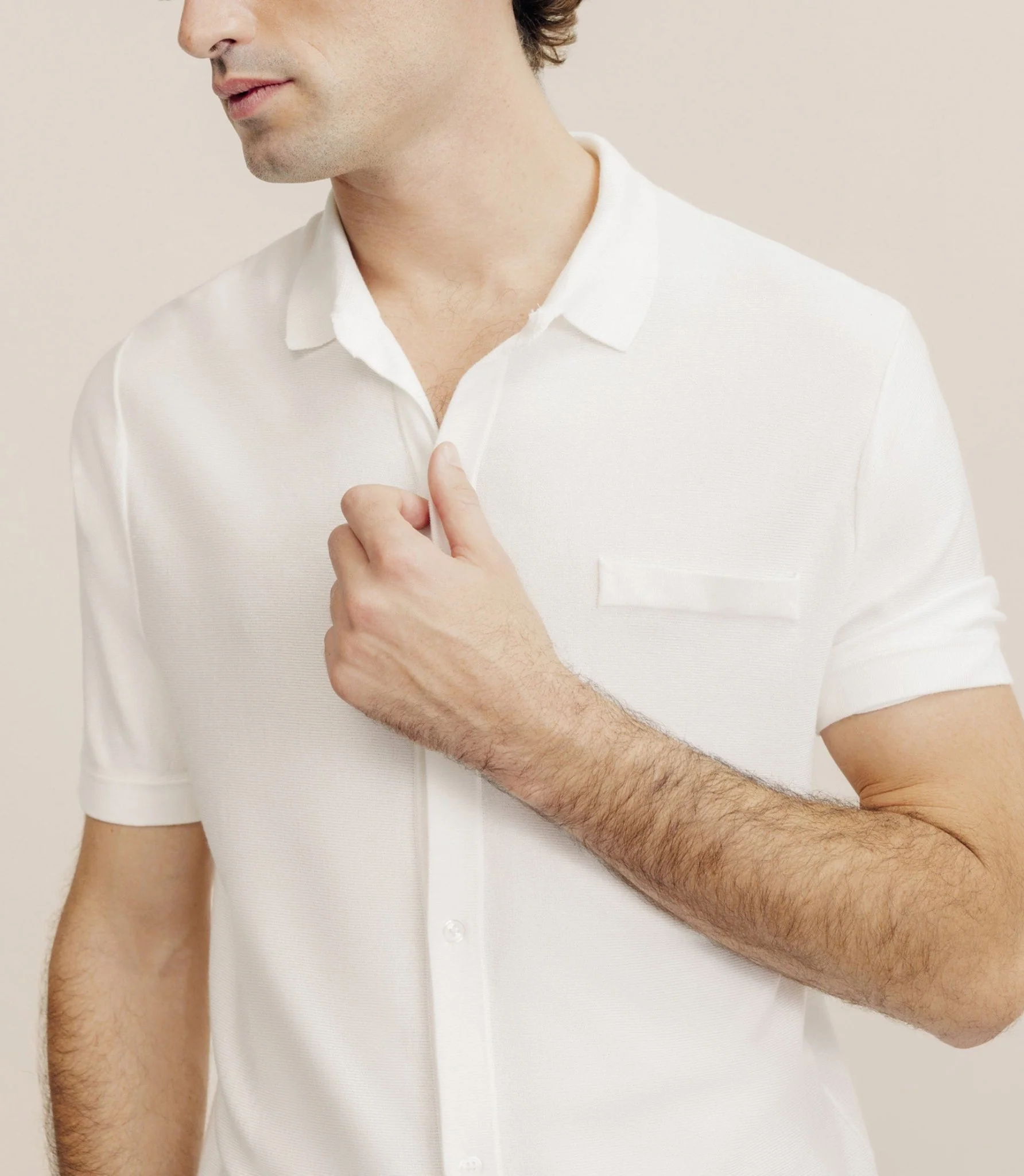 Polo en maille écru - Image 2