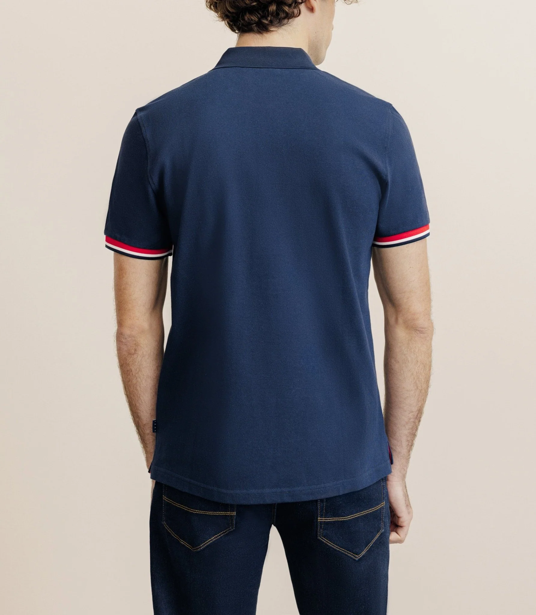 Polo à contraste marine - Image 4