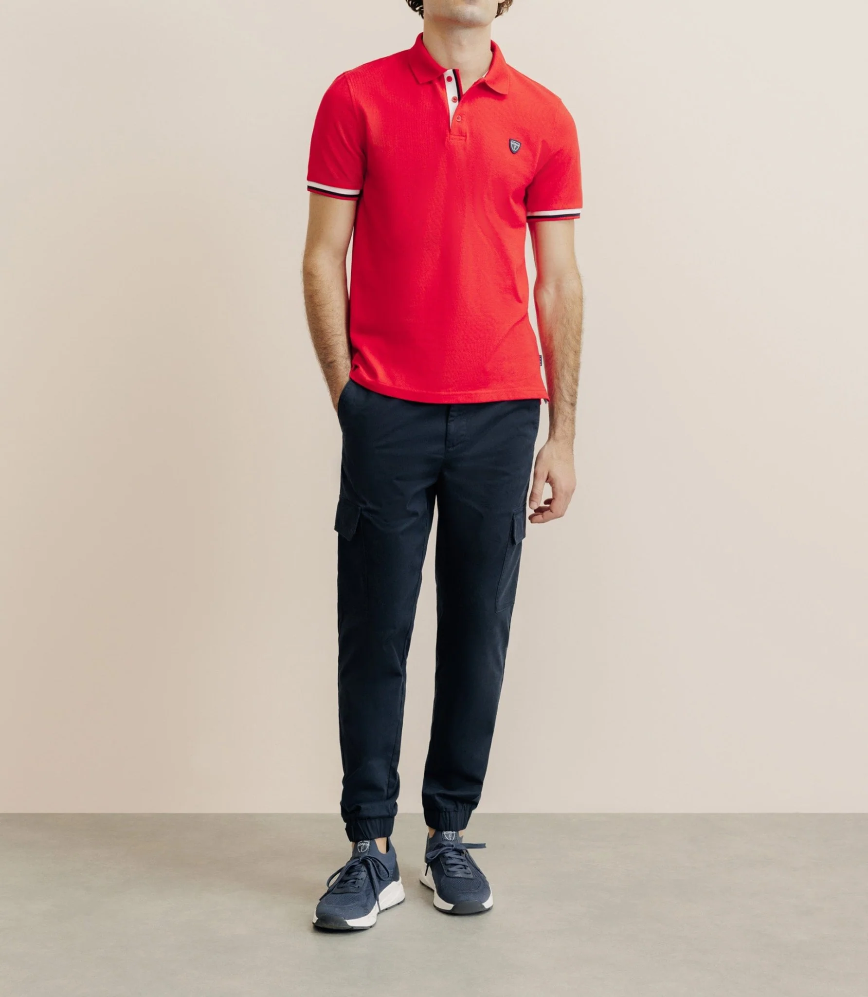 Polo à contraste rouge - Image 3