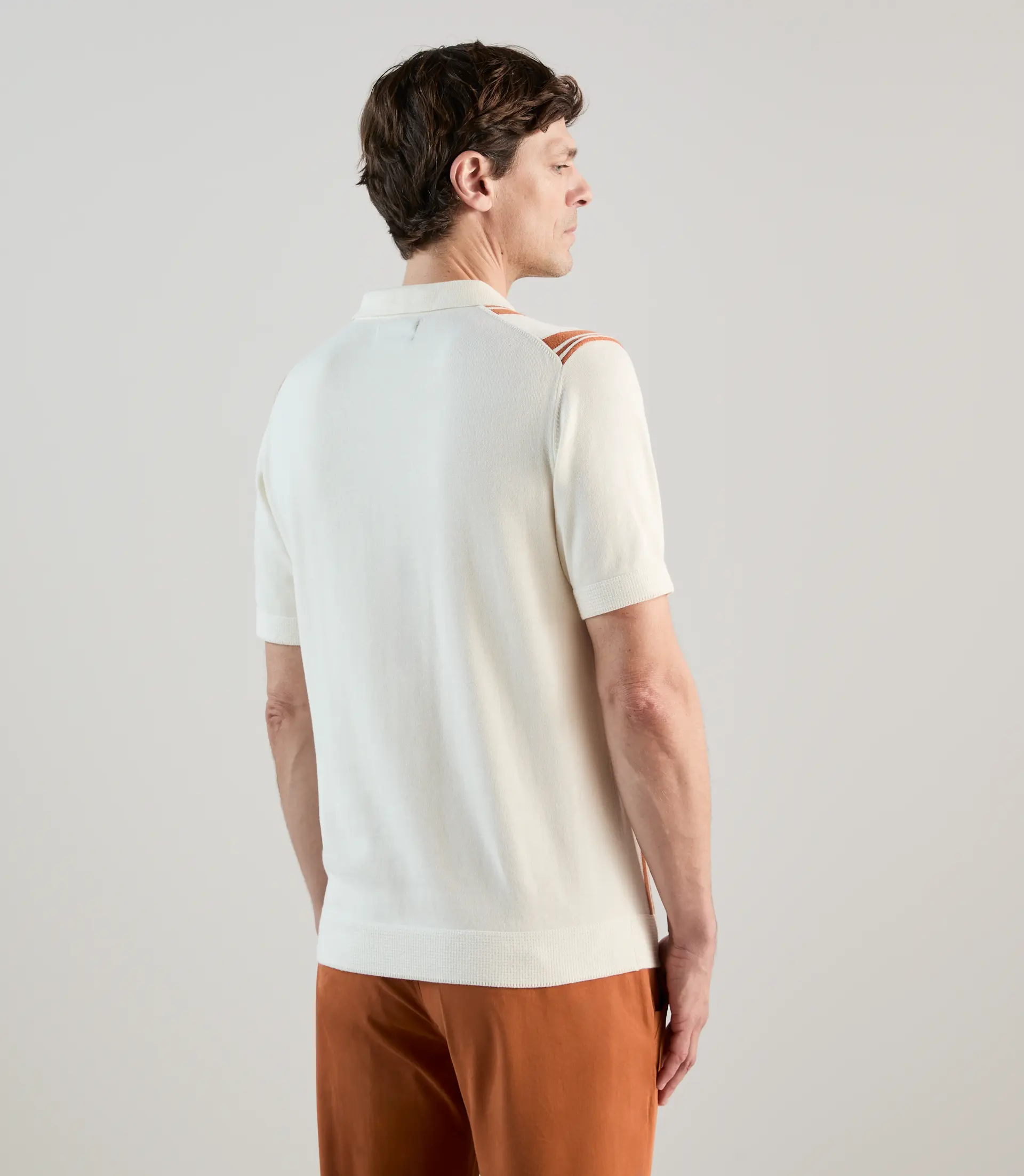 Polo en maille à rayures orange - Image 4