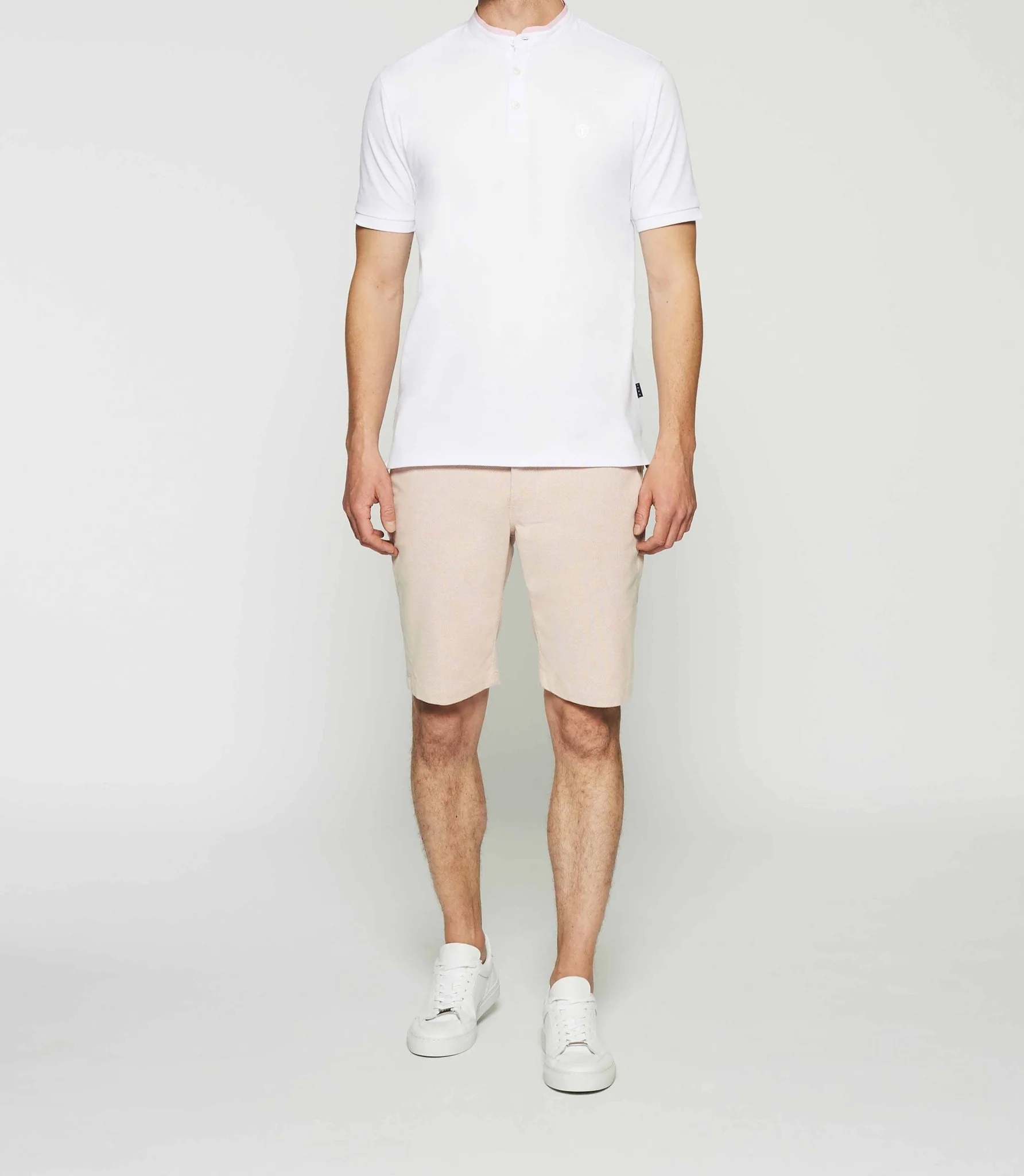 Polo uni col mao blanc GASPAR