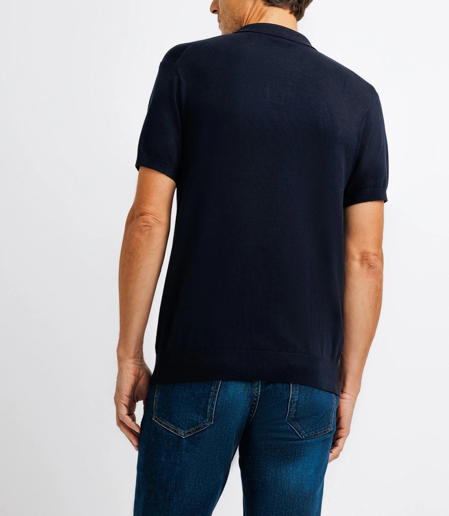 Polo en maille marine - Image 3