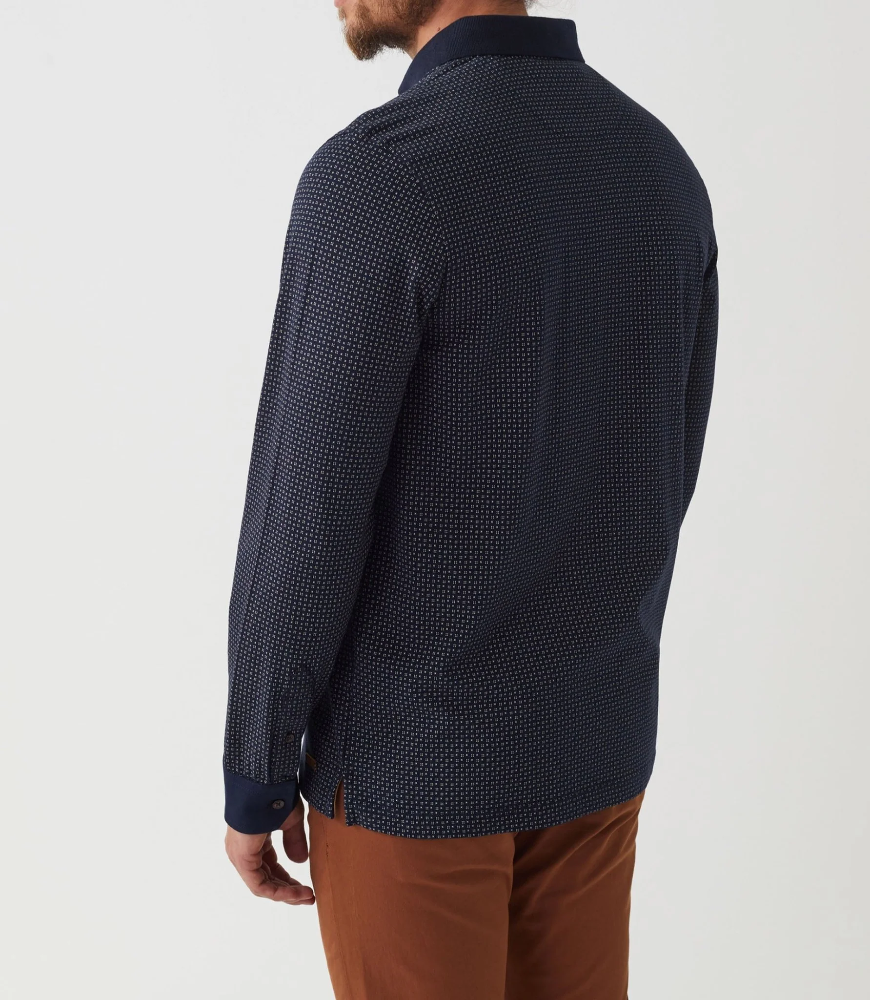 Polo manches longues marine "Daniel" - Image 3