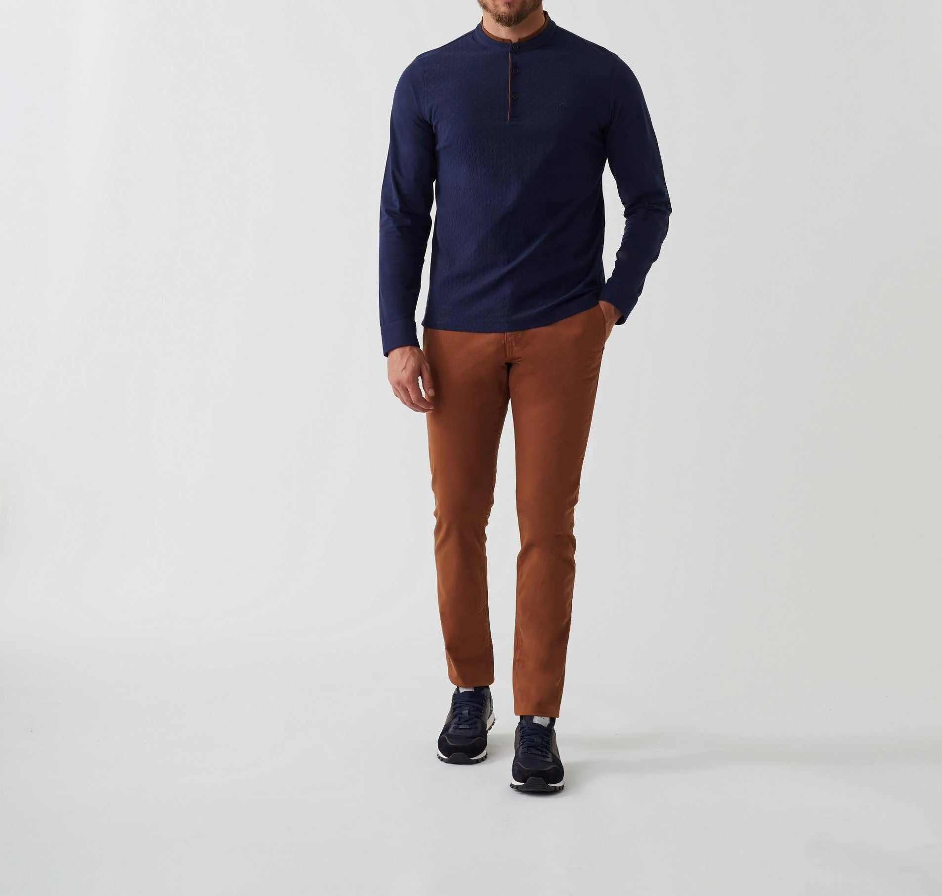 Polo manches longues marine "Darko"