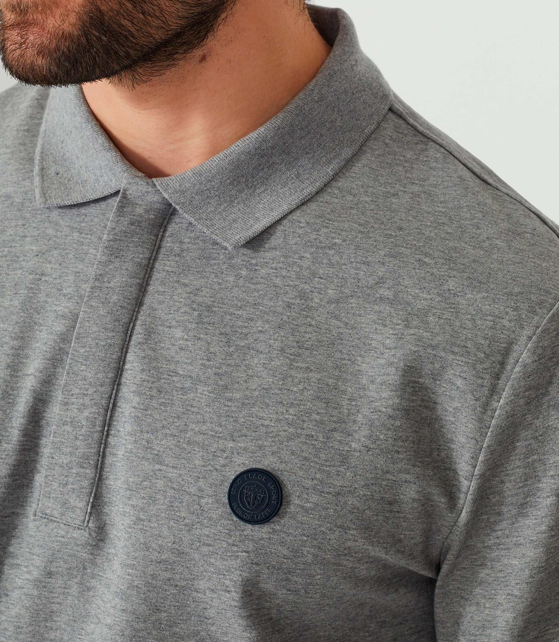 Polo manches longues gris chiné "Dexter" - Image 6