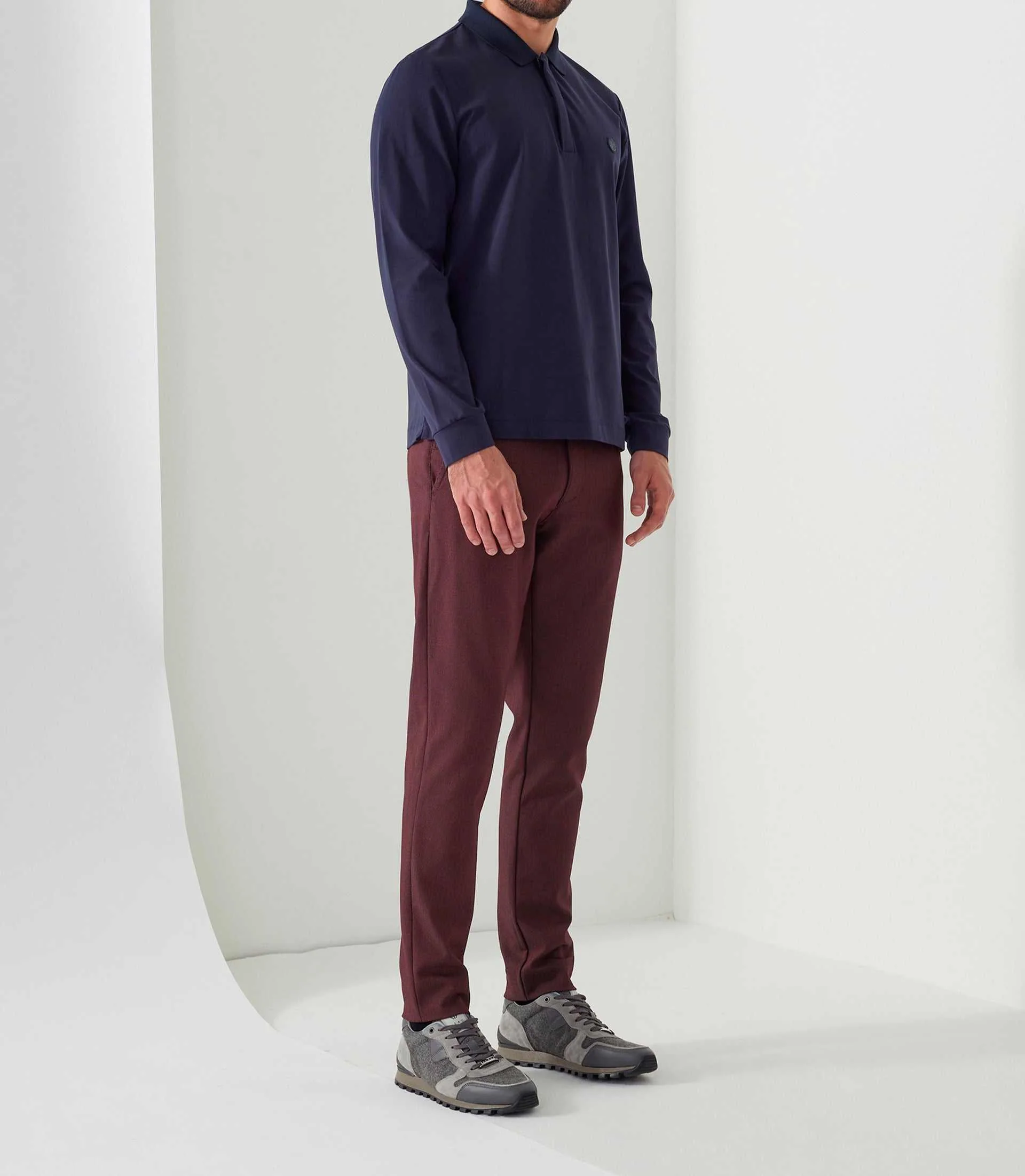 Polo manches longues marine "Dexter"