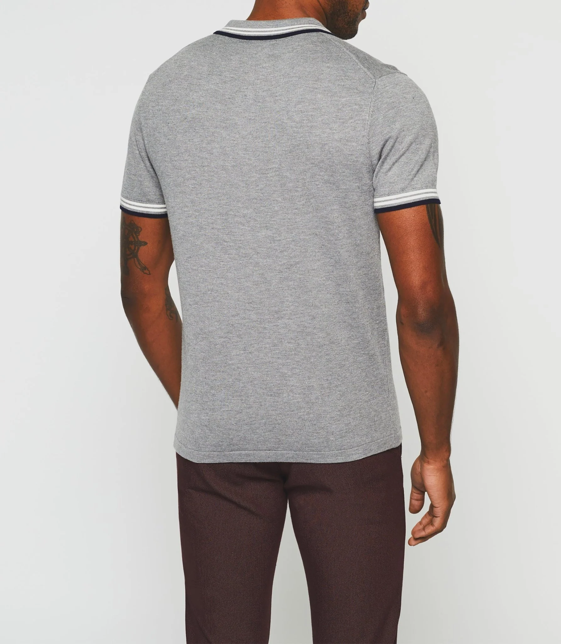 Polo manches courtes gris chiné "Gerald" - Image 5