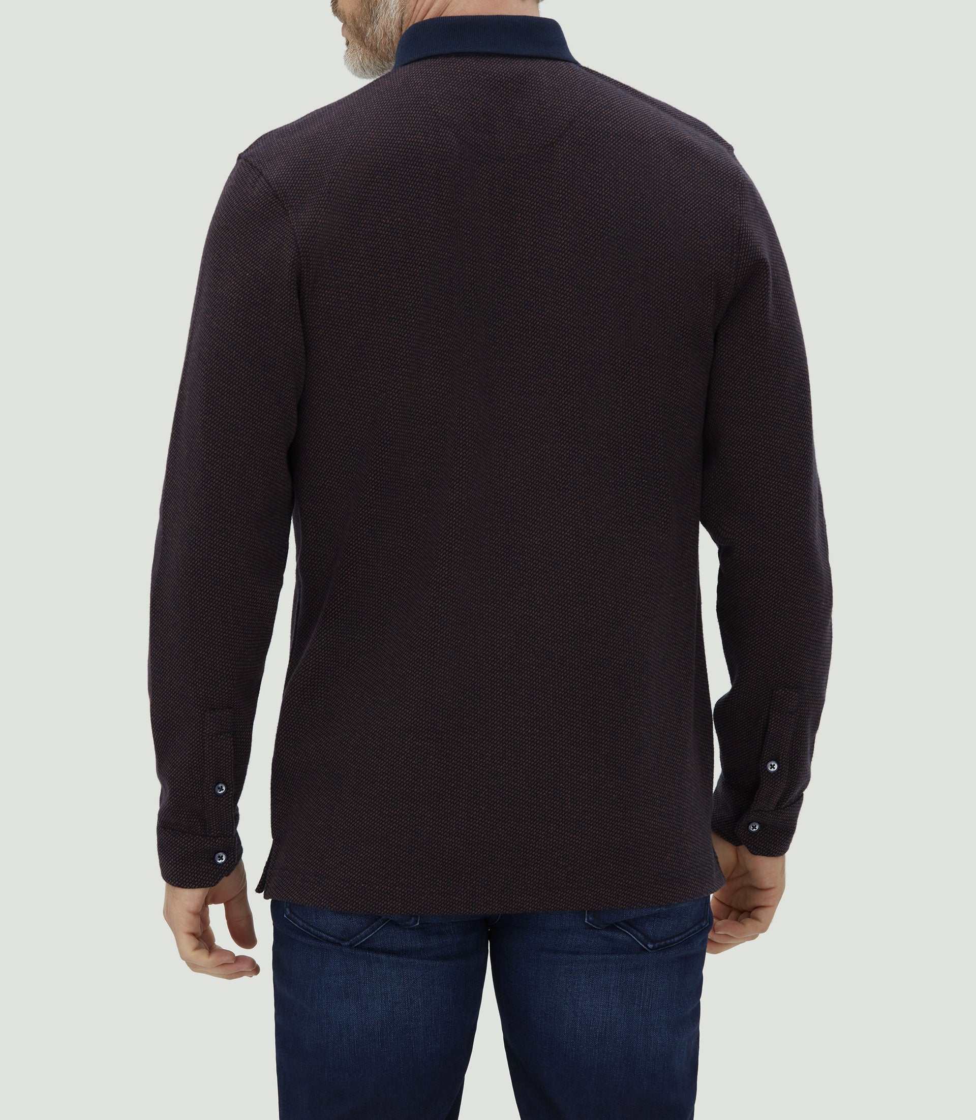 Polo manches longues marine "Clovis" - Image 2