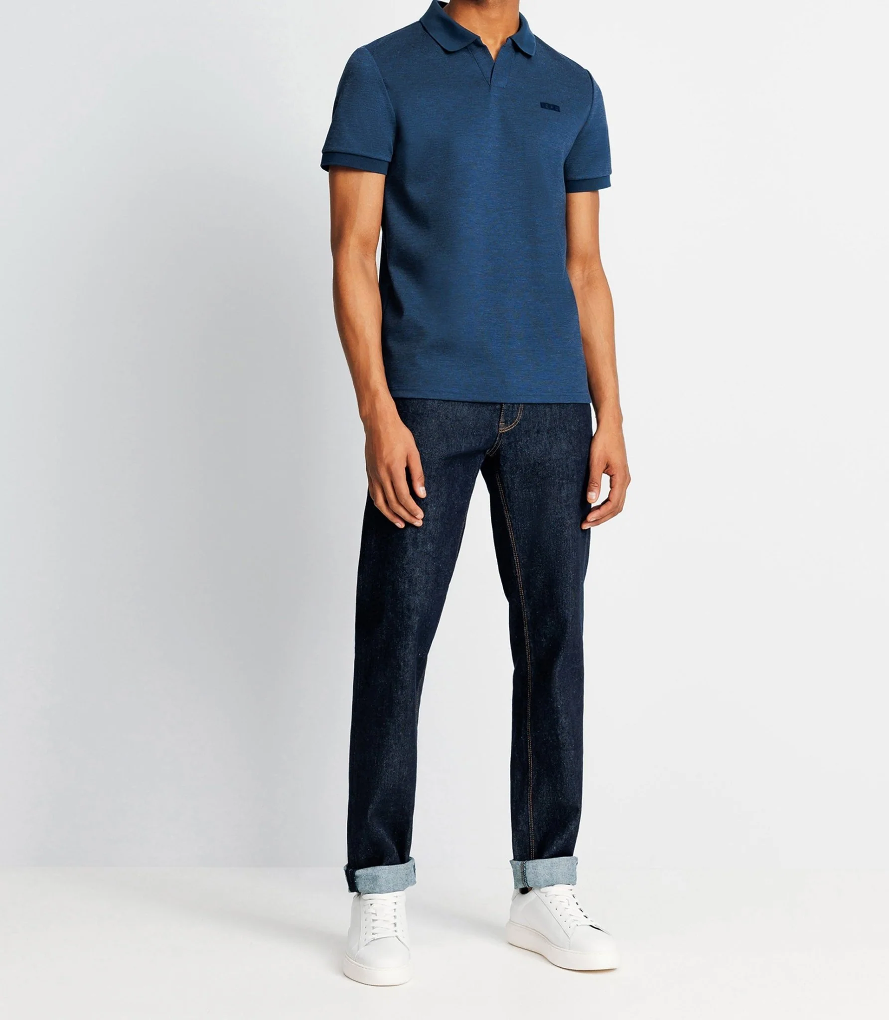 Polo avec flocage marine