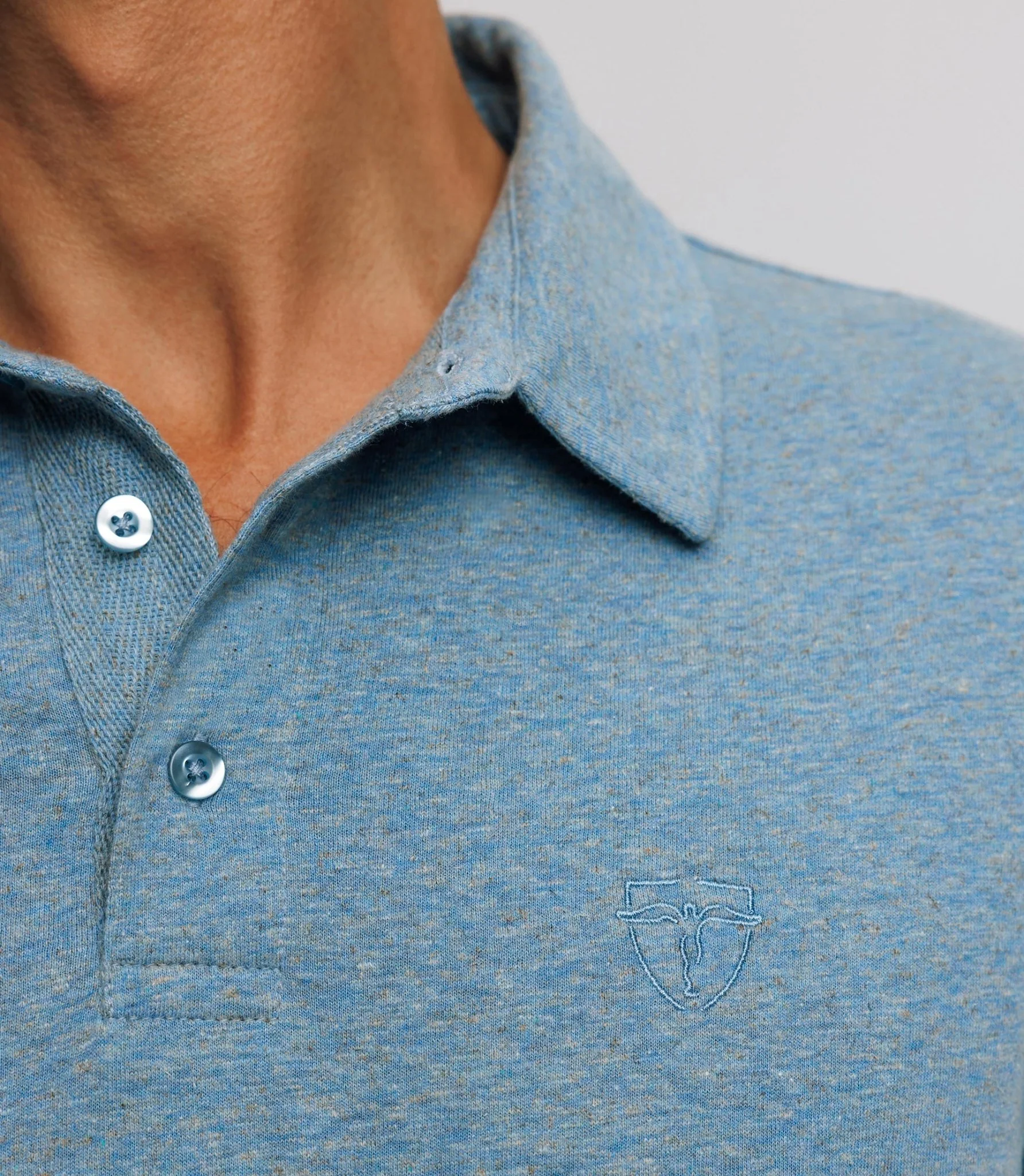 Polo avec col boutonné indigo - Image 3