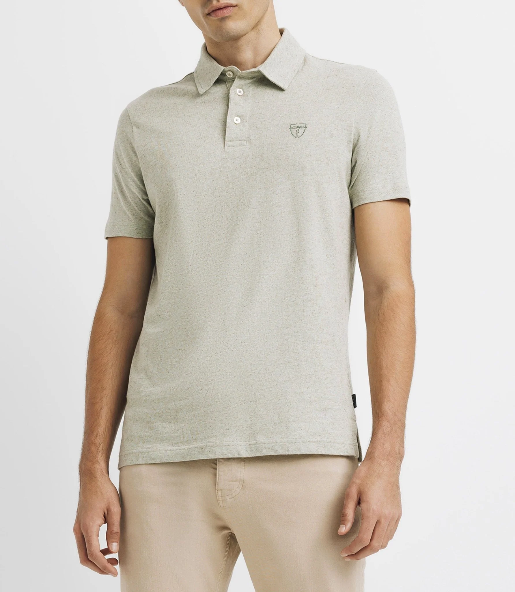 Polo avec col boutonné vert clair - Image 2