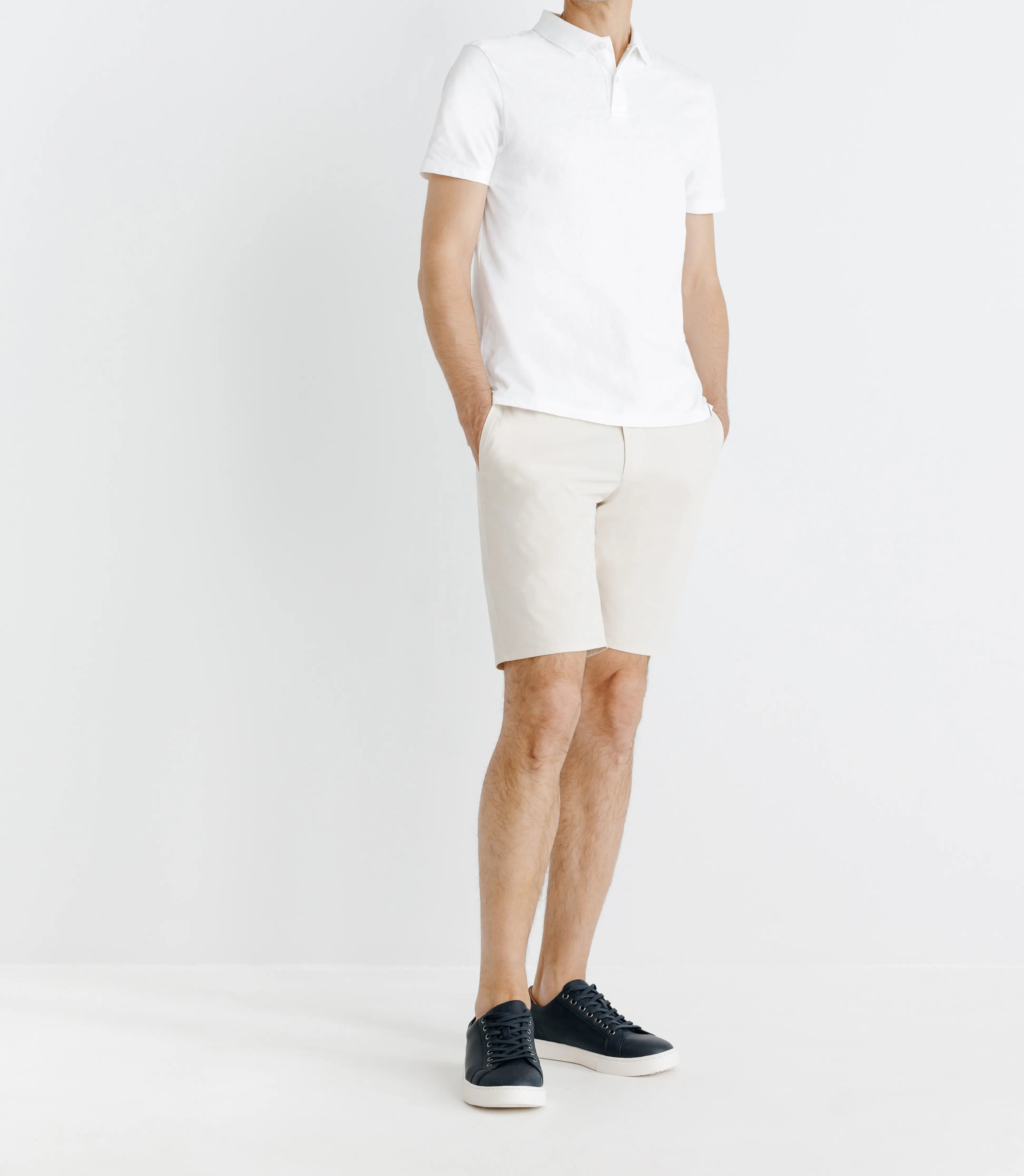 Polo en jacquard blanc