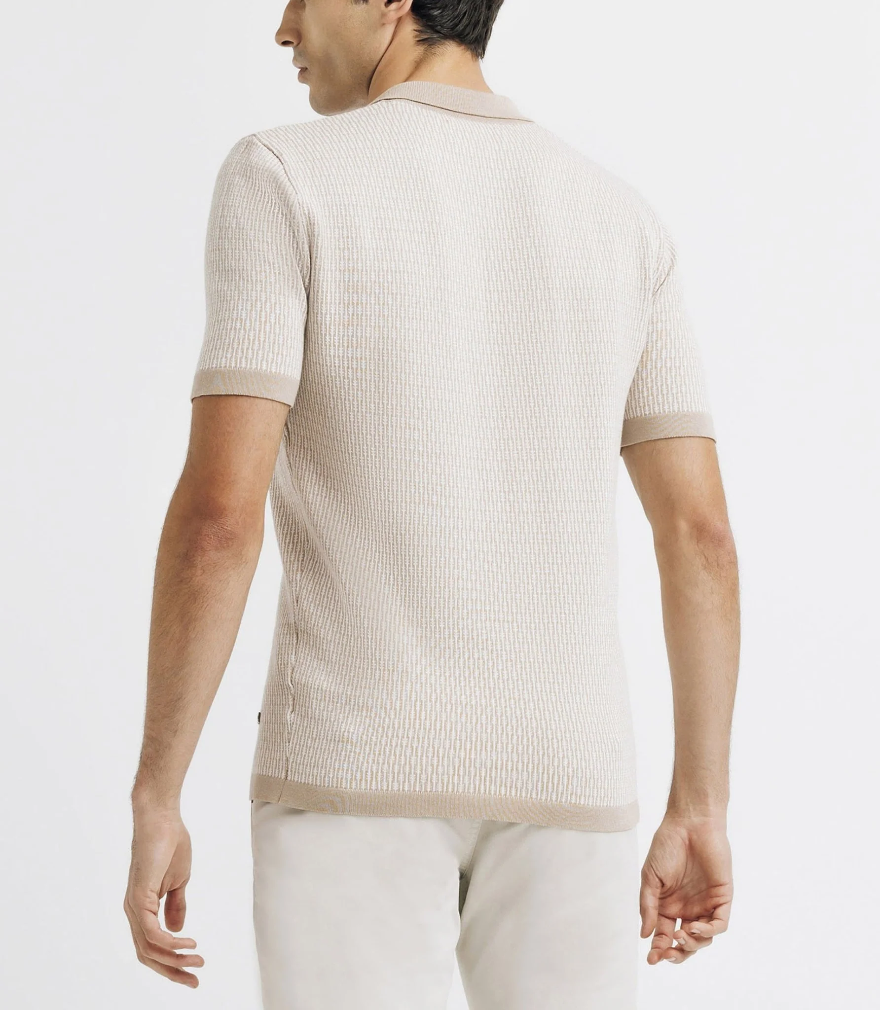 Polo en jacquard camel - Image 3