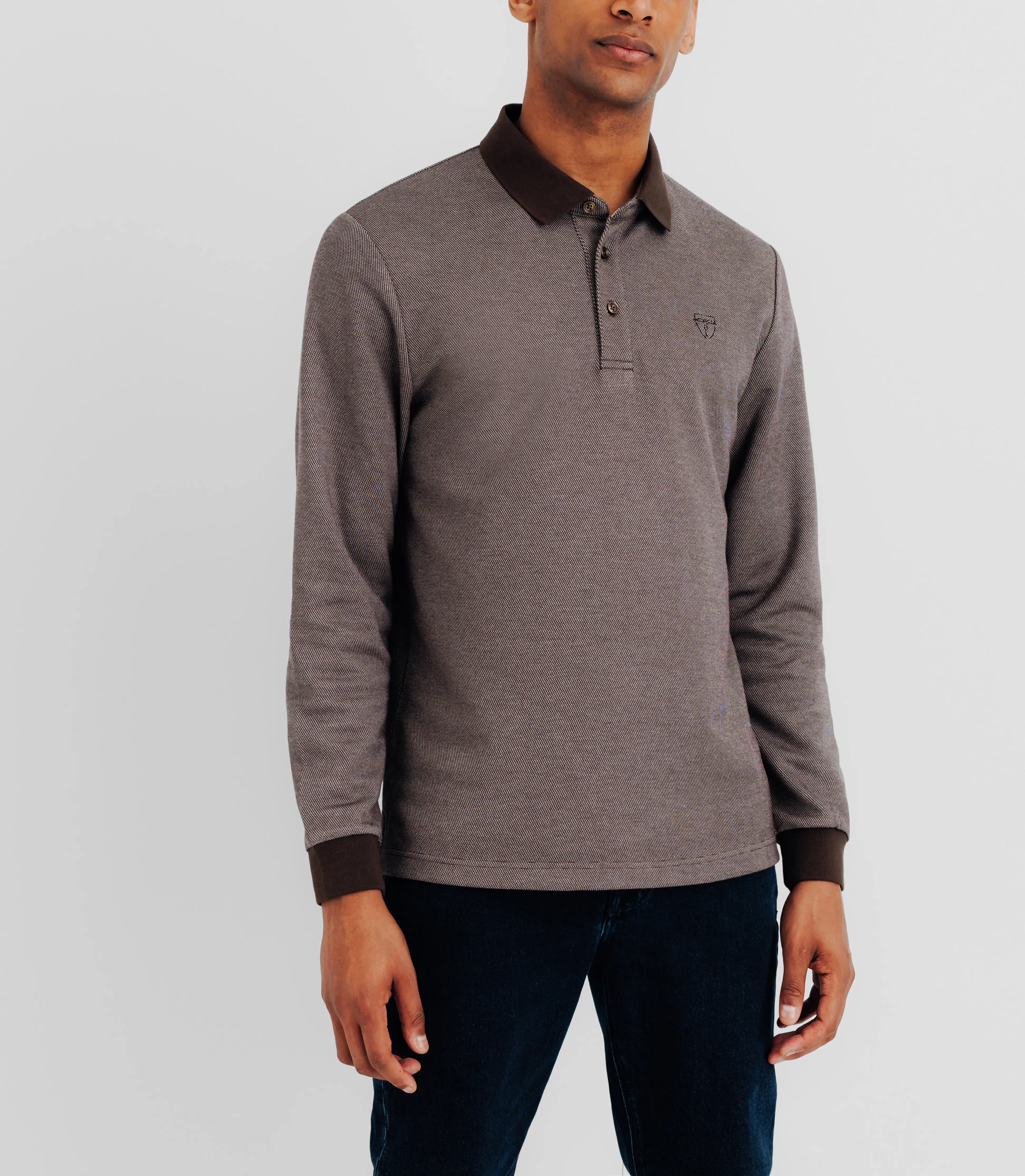 Polo en maille marron - Image 2