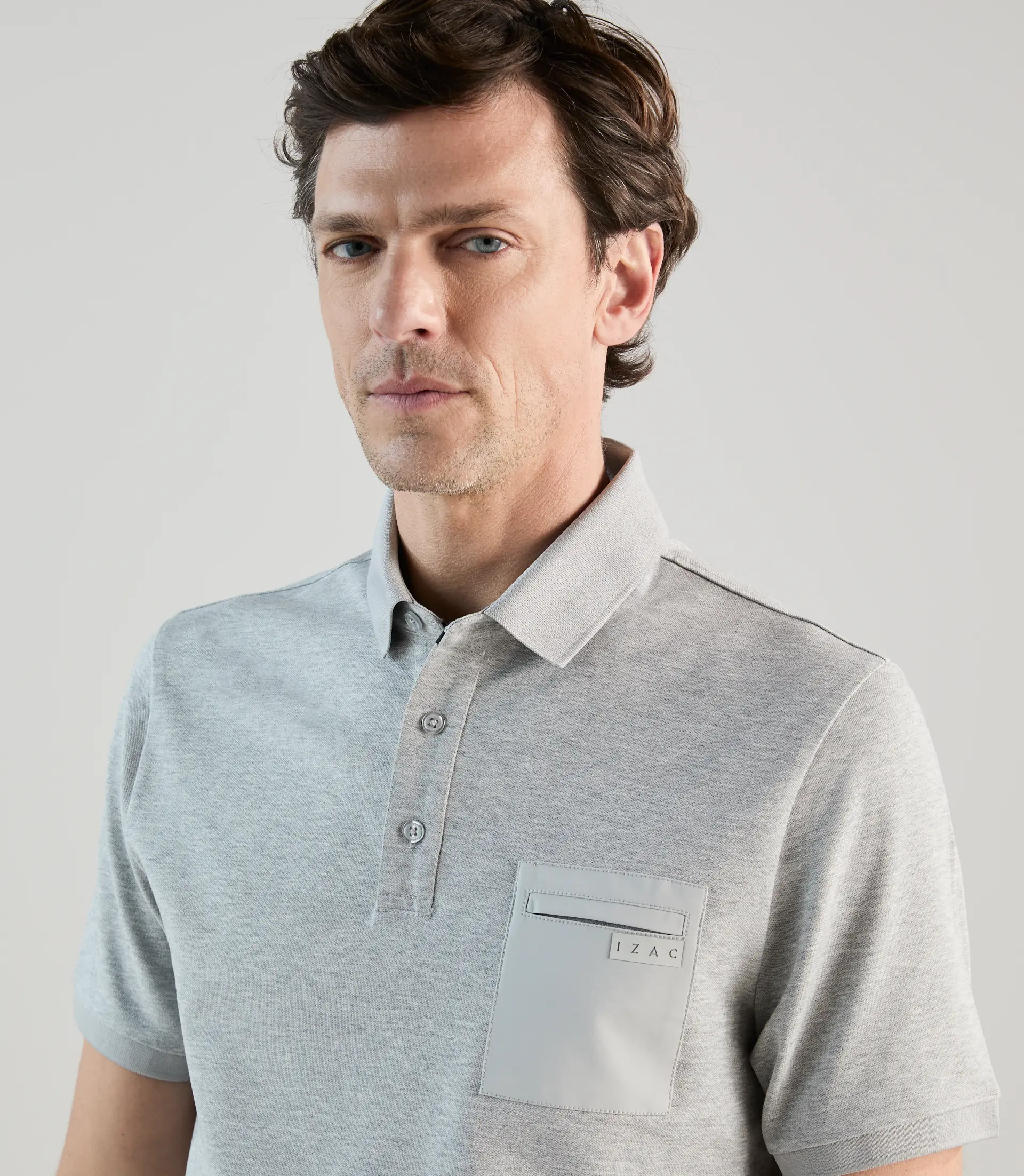 Polo col boutonné gris perle - Image 2