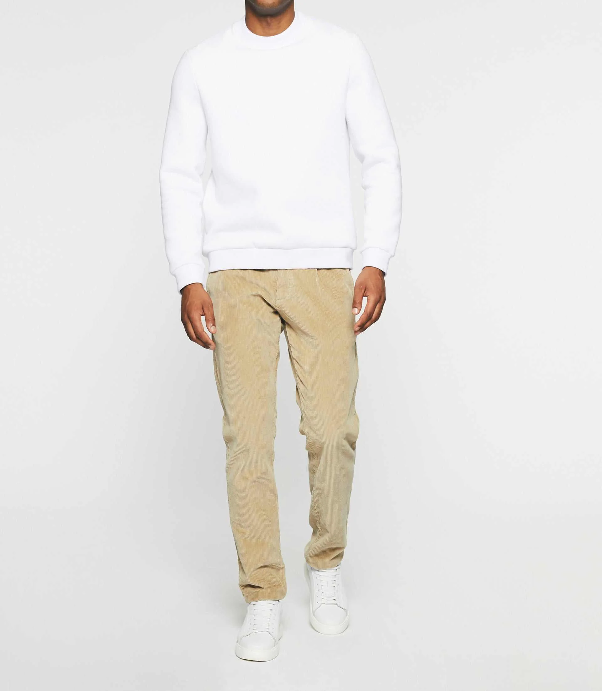 Sweat col rond uni blanc SWBENJI