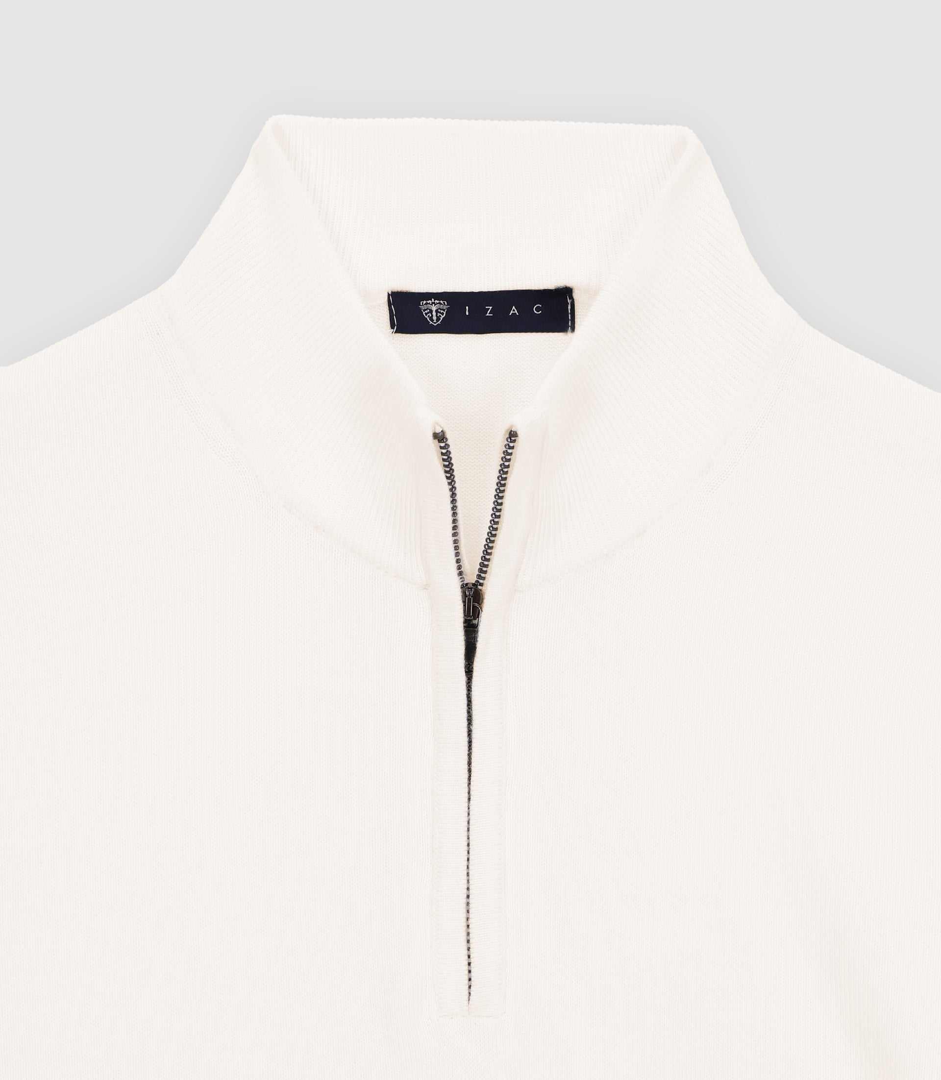 Pull col demi zip blanc - Image 2