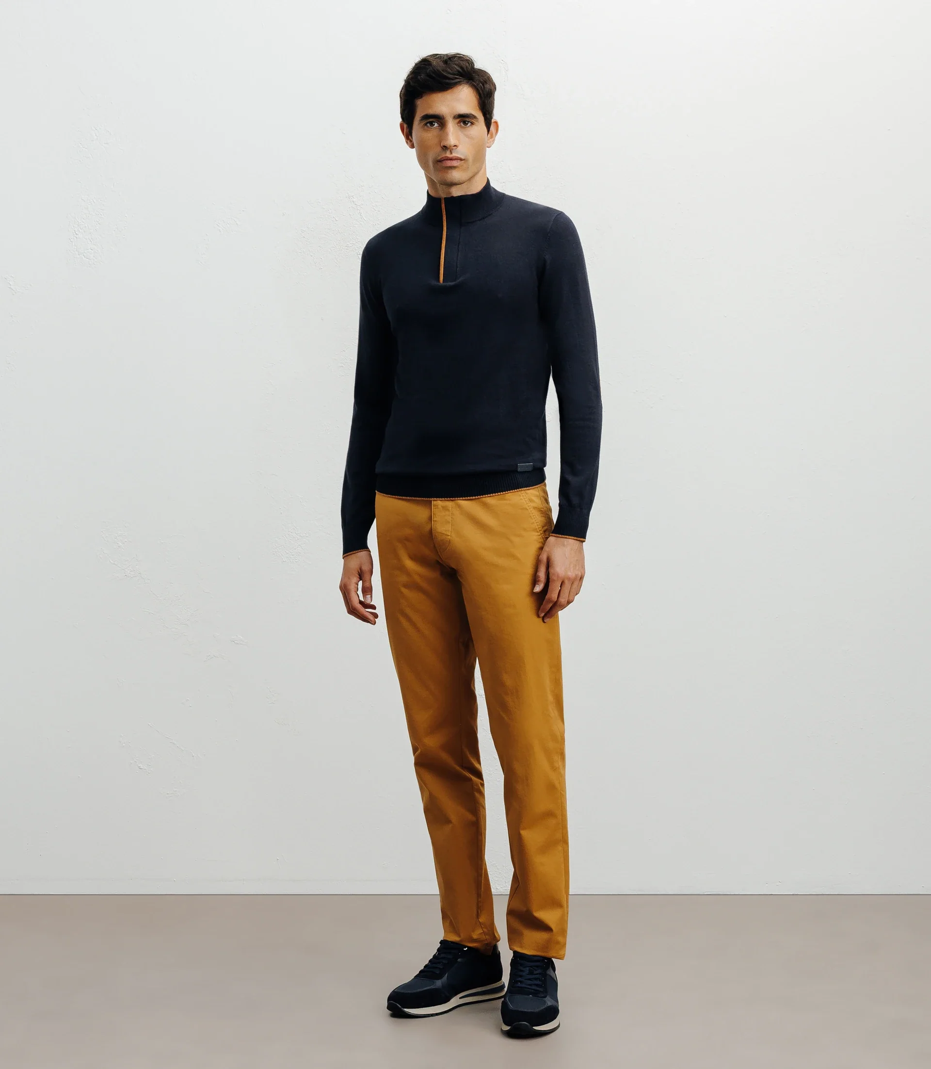 Pull col montant demi zippé marine - Image 3
