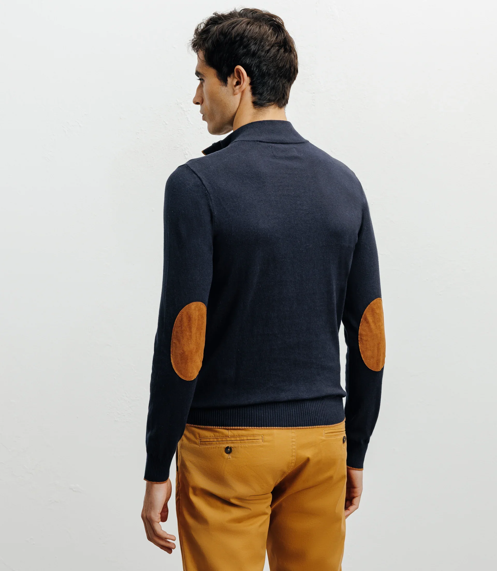 Pull col montant demi zippé marine - Image 4