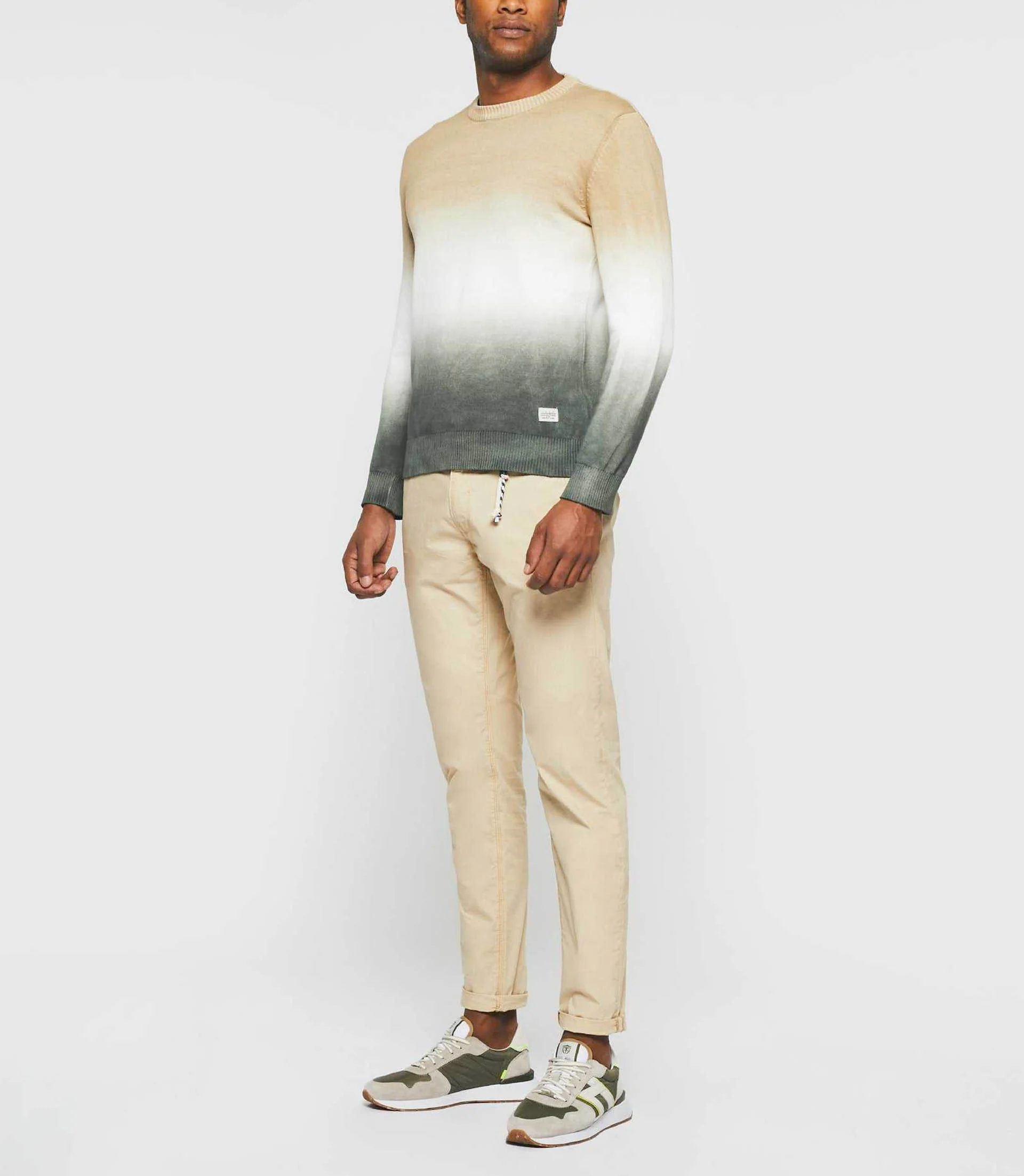 Pull col rond dégradé beige "Droguo"