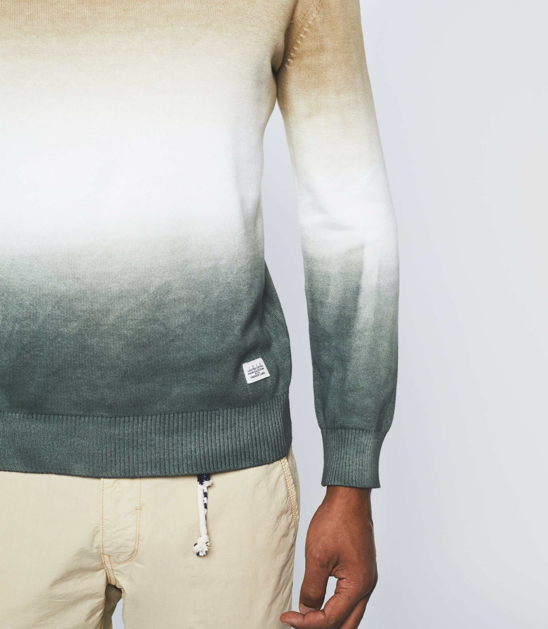 Pull col rond dégradé beige "Droguo" - Image 2