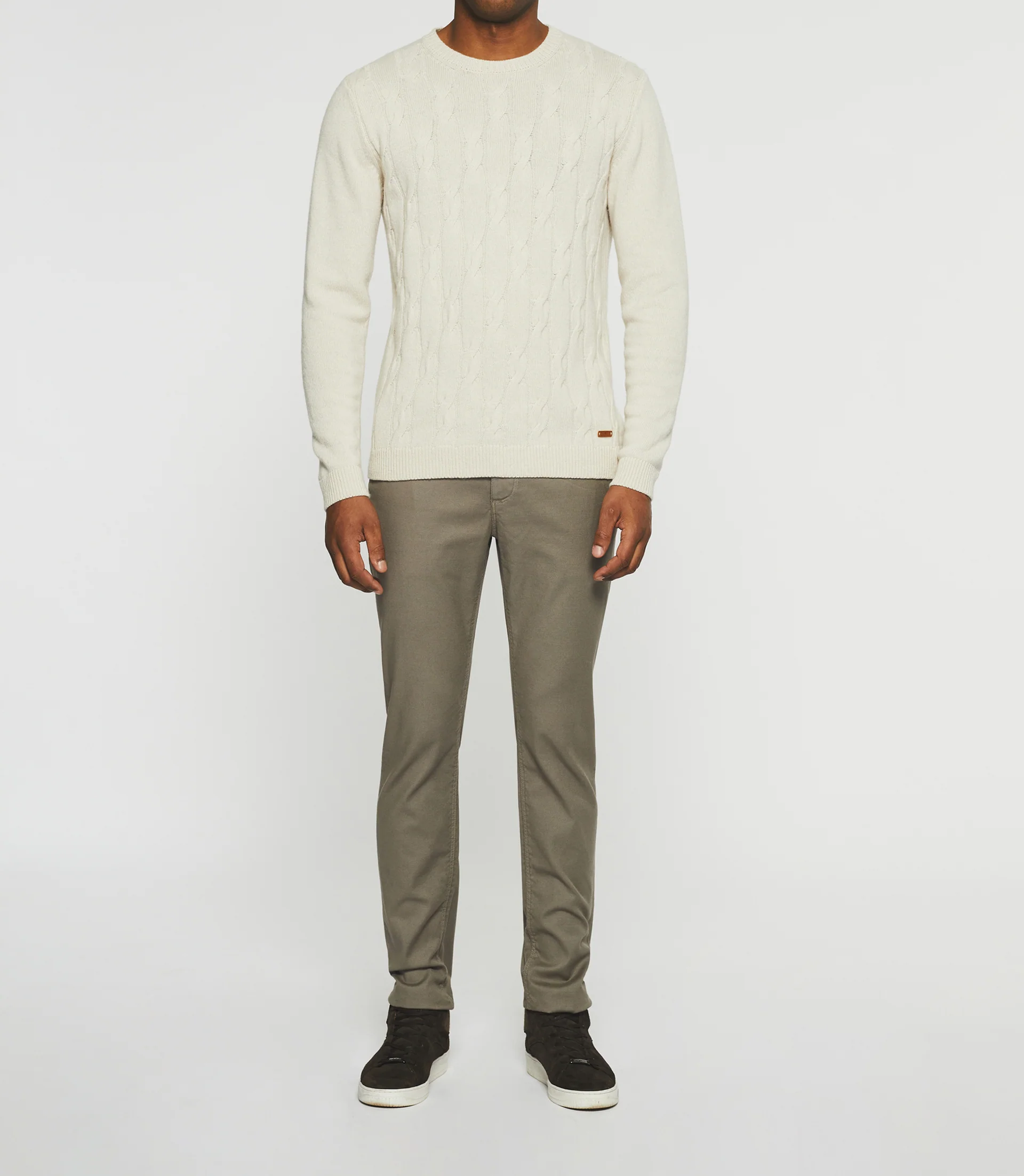 Pull col rond laine-cachemire beige BENITO - Image 2
