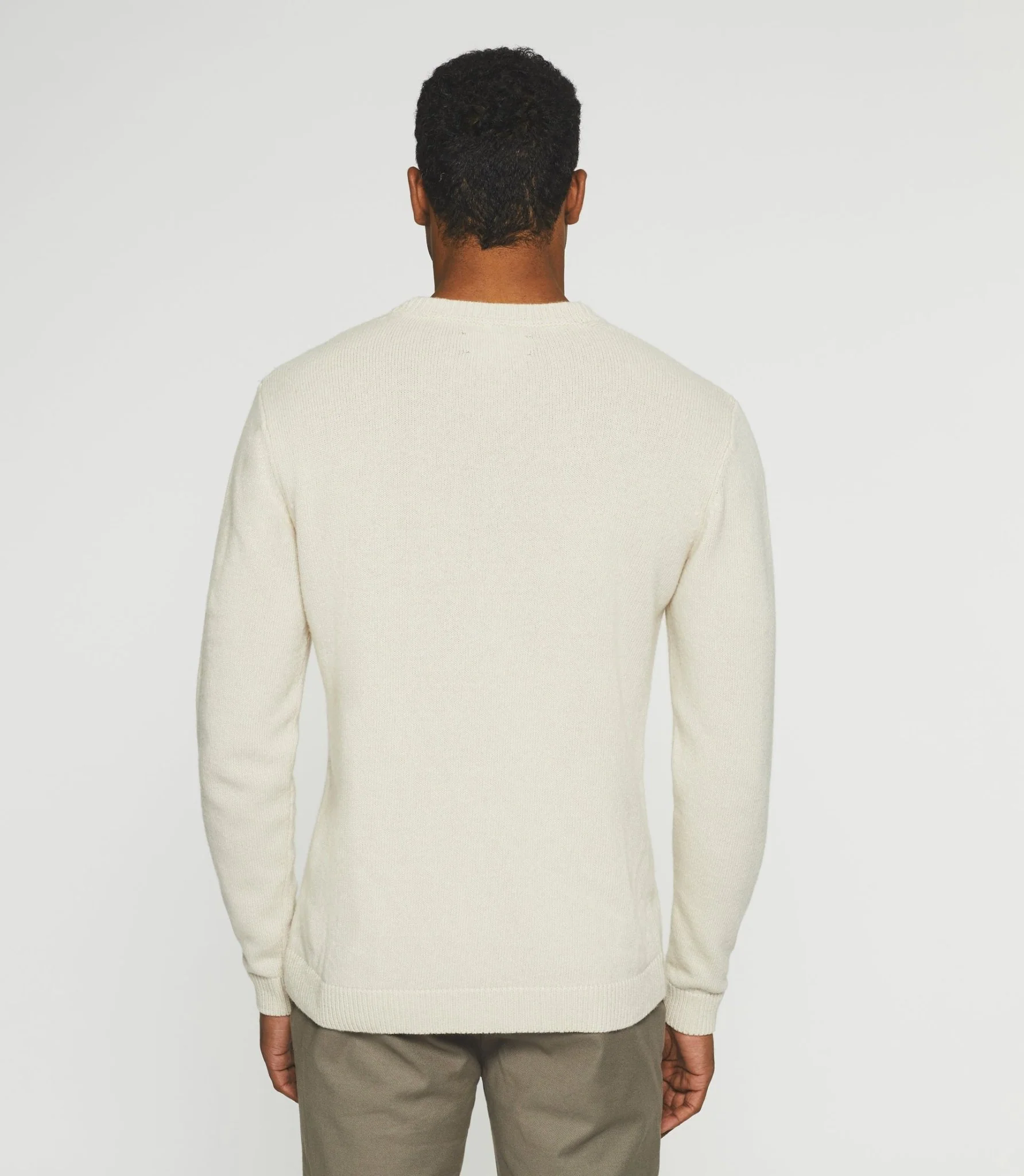 Pull col rond laine-cachemire beige BENITO - Image 5