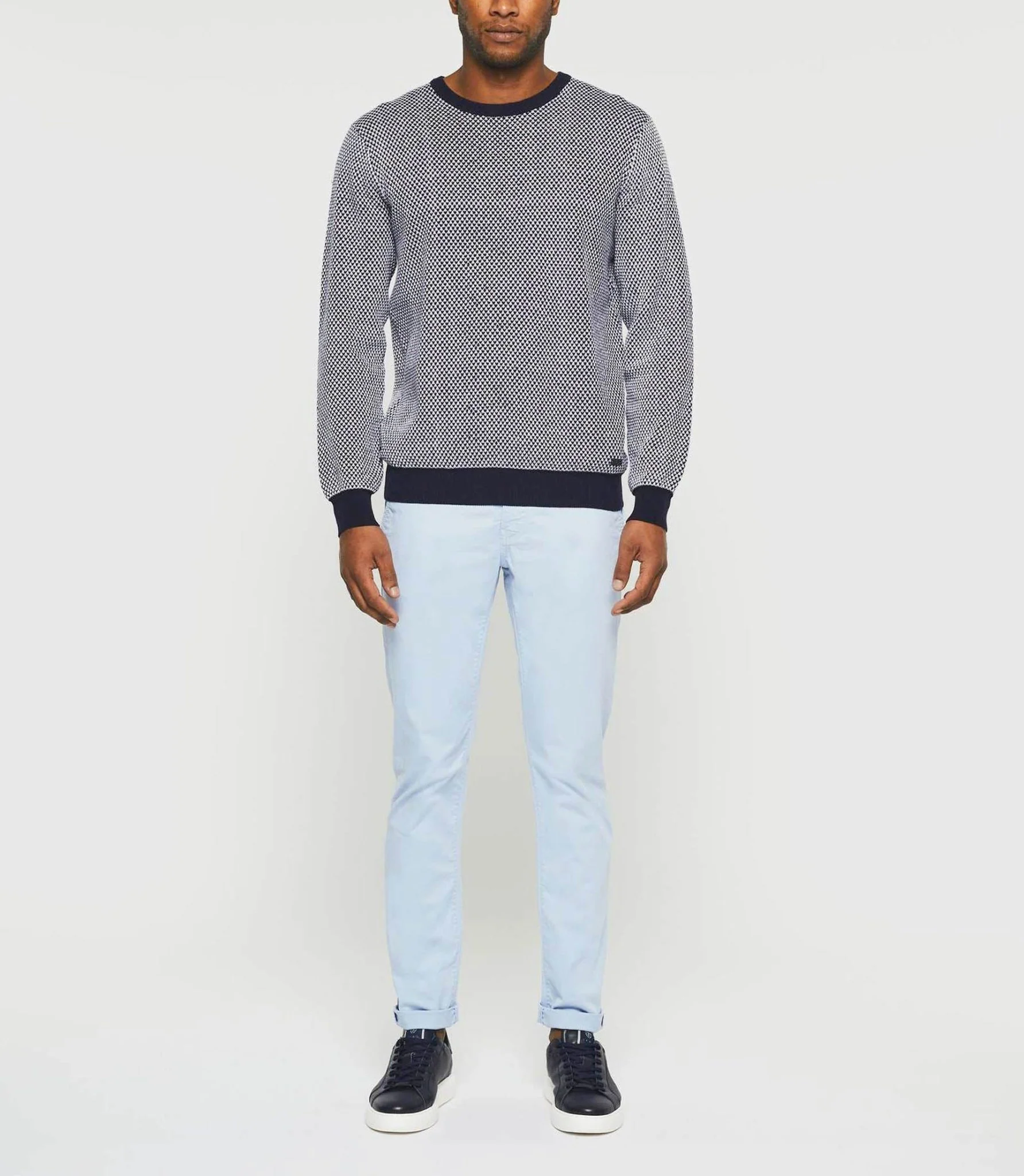 Pull col rond bleu marine "Damian" - Image 4