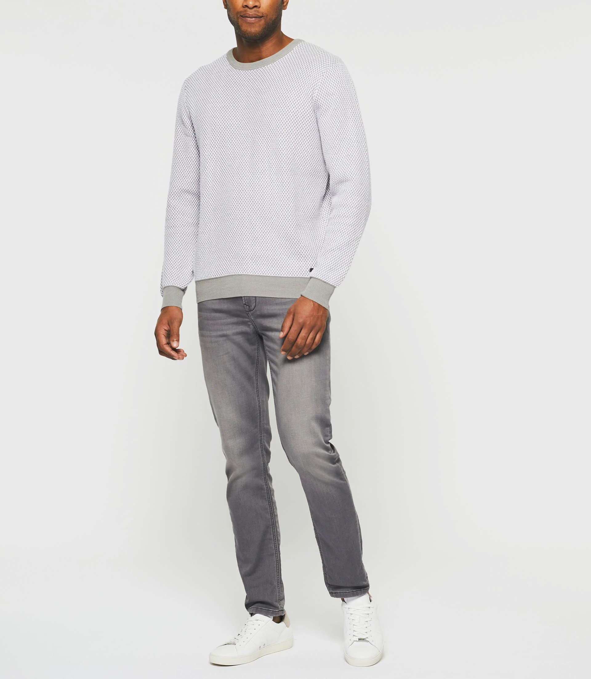 Pull col rond taupe "Damian"