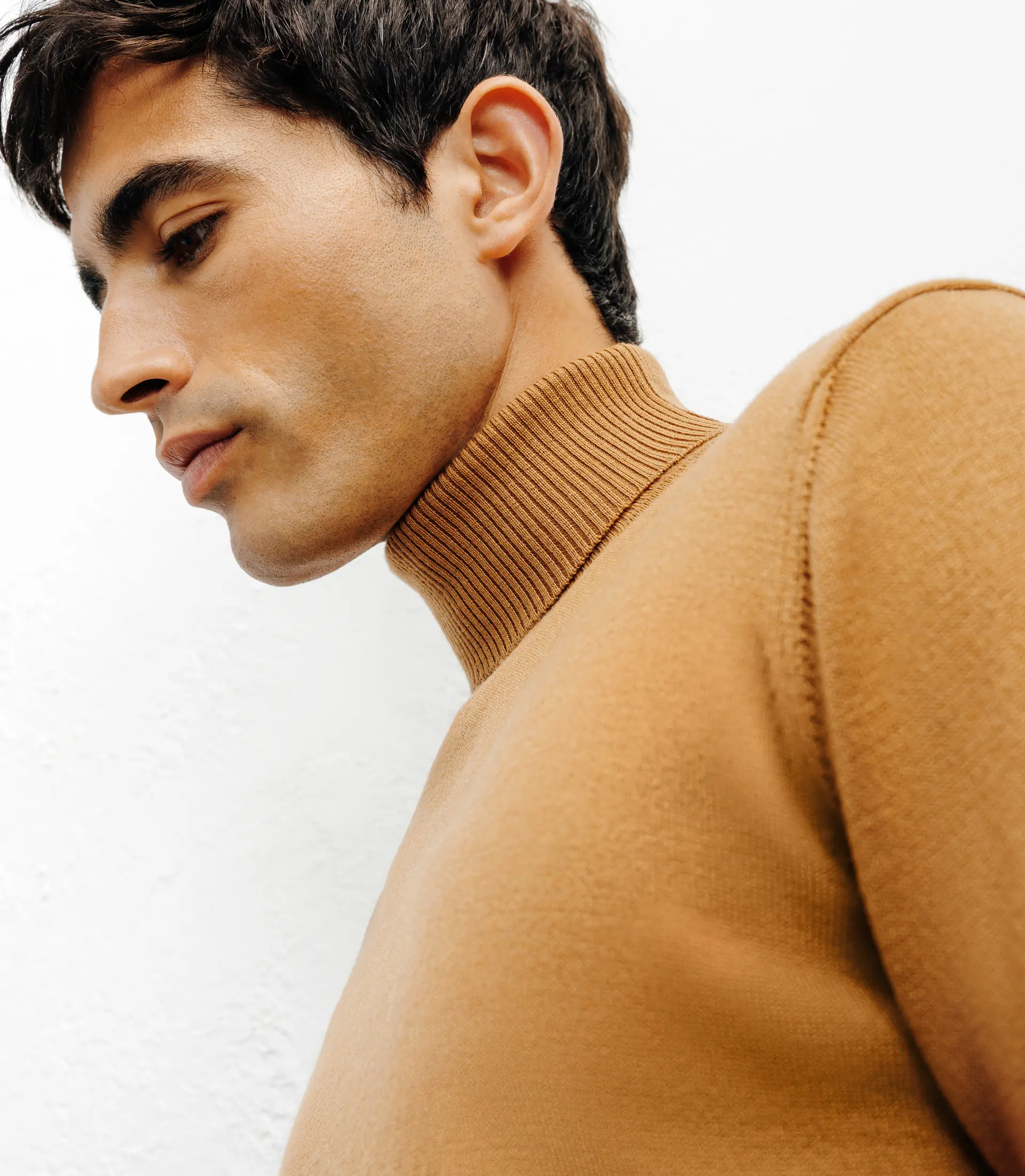 Pull col roulé camel - Image 2