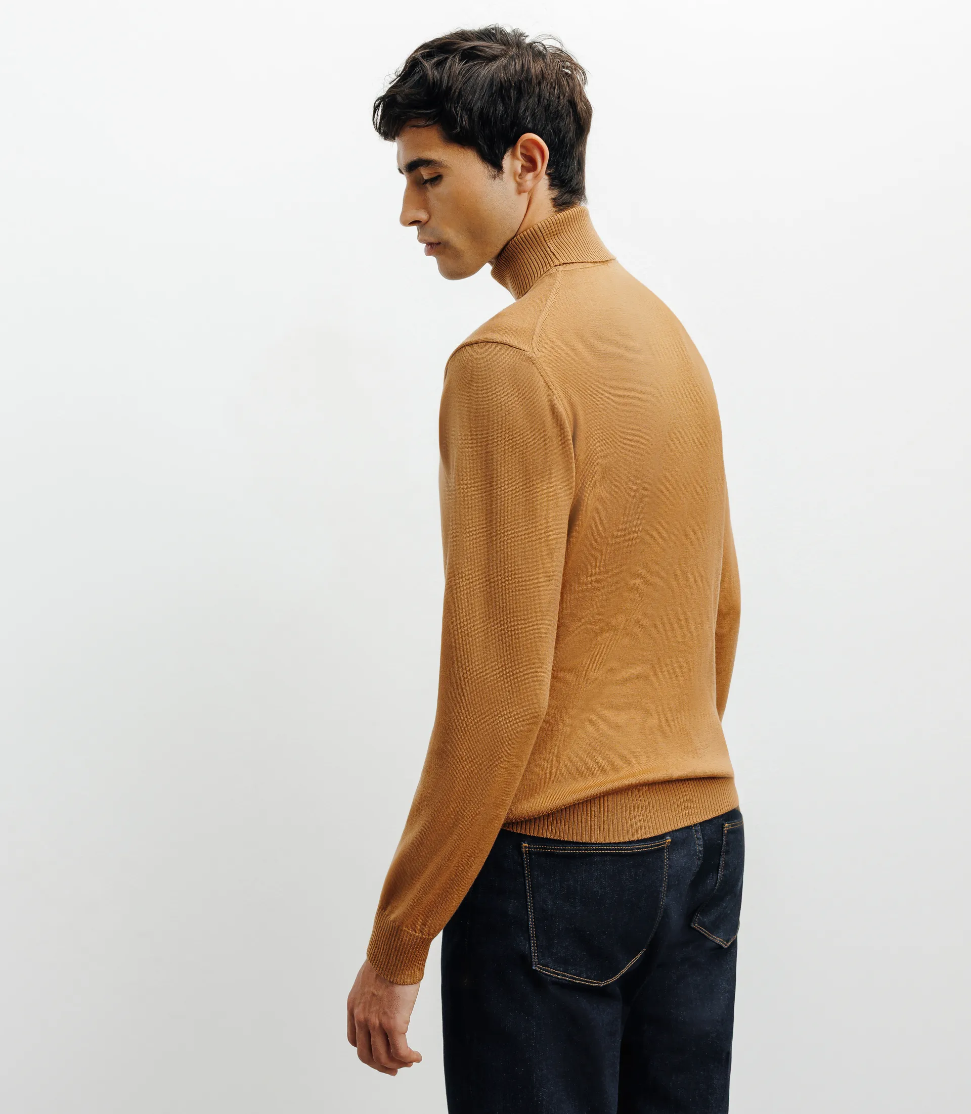 Pull col roulé camel - Image 4