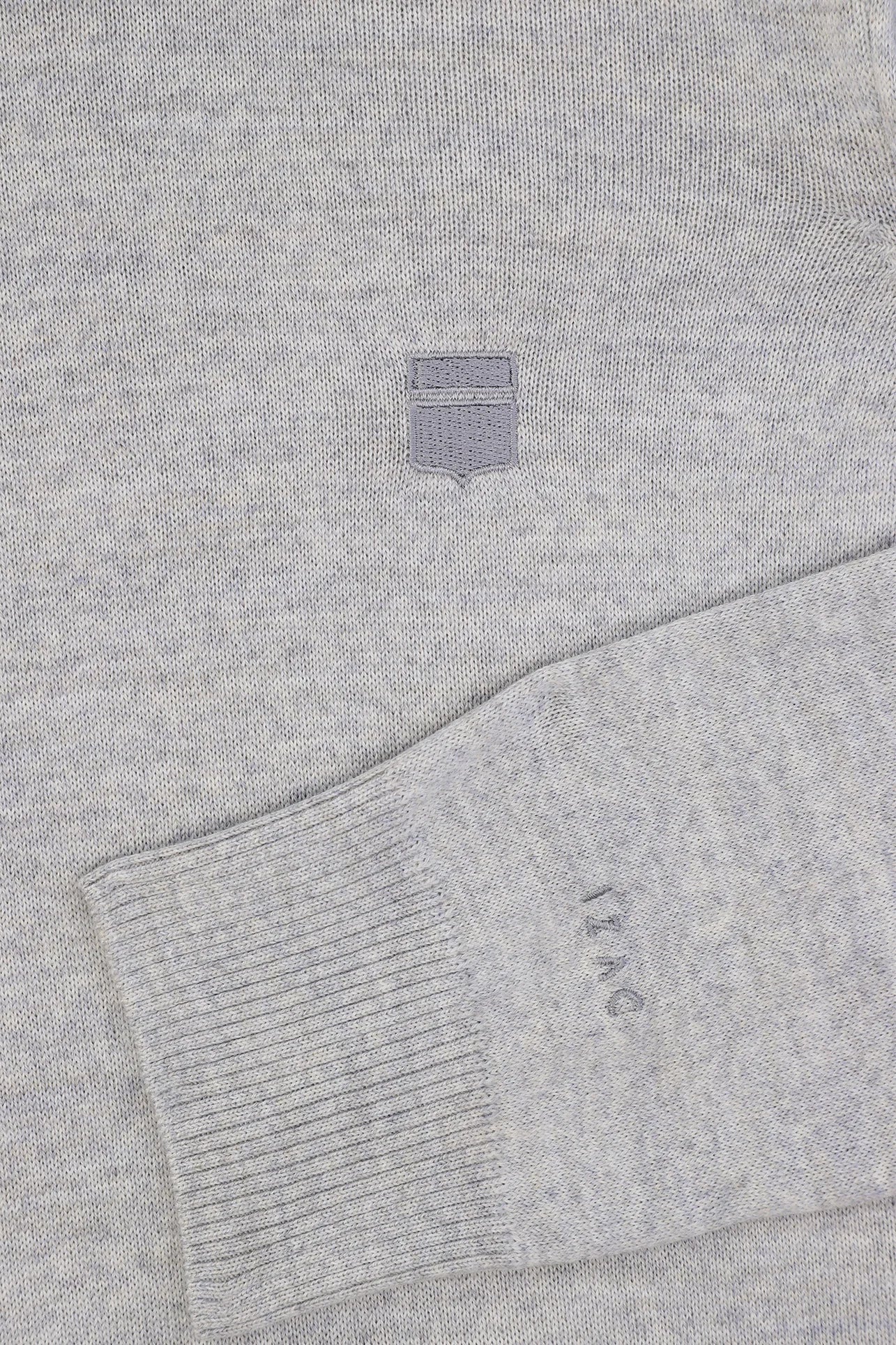 Pull col roulé gris chiné - Image 4
