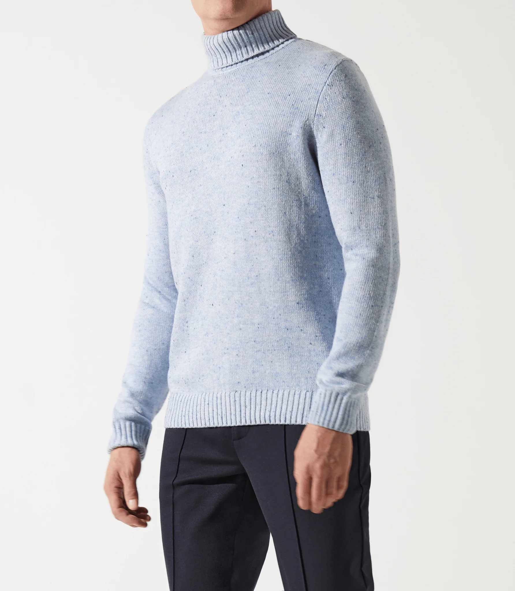 Pull col roulé bleu ciel - Image 2