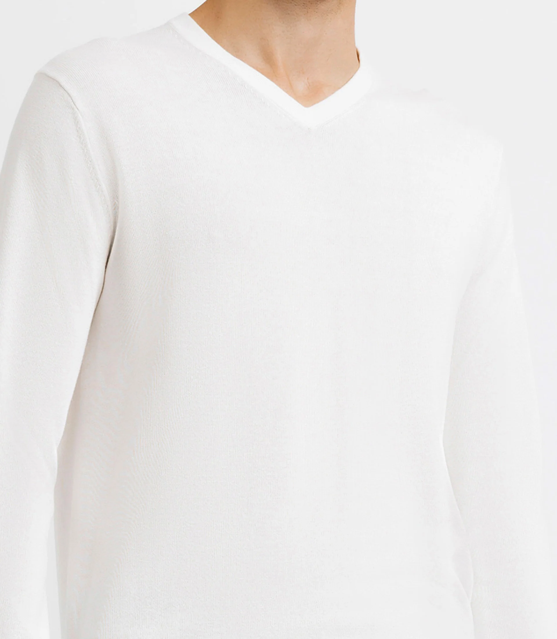 Pull col V blanc - Image 4