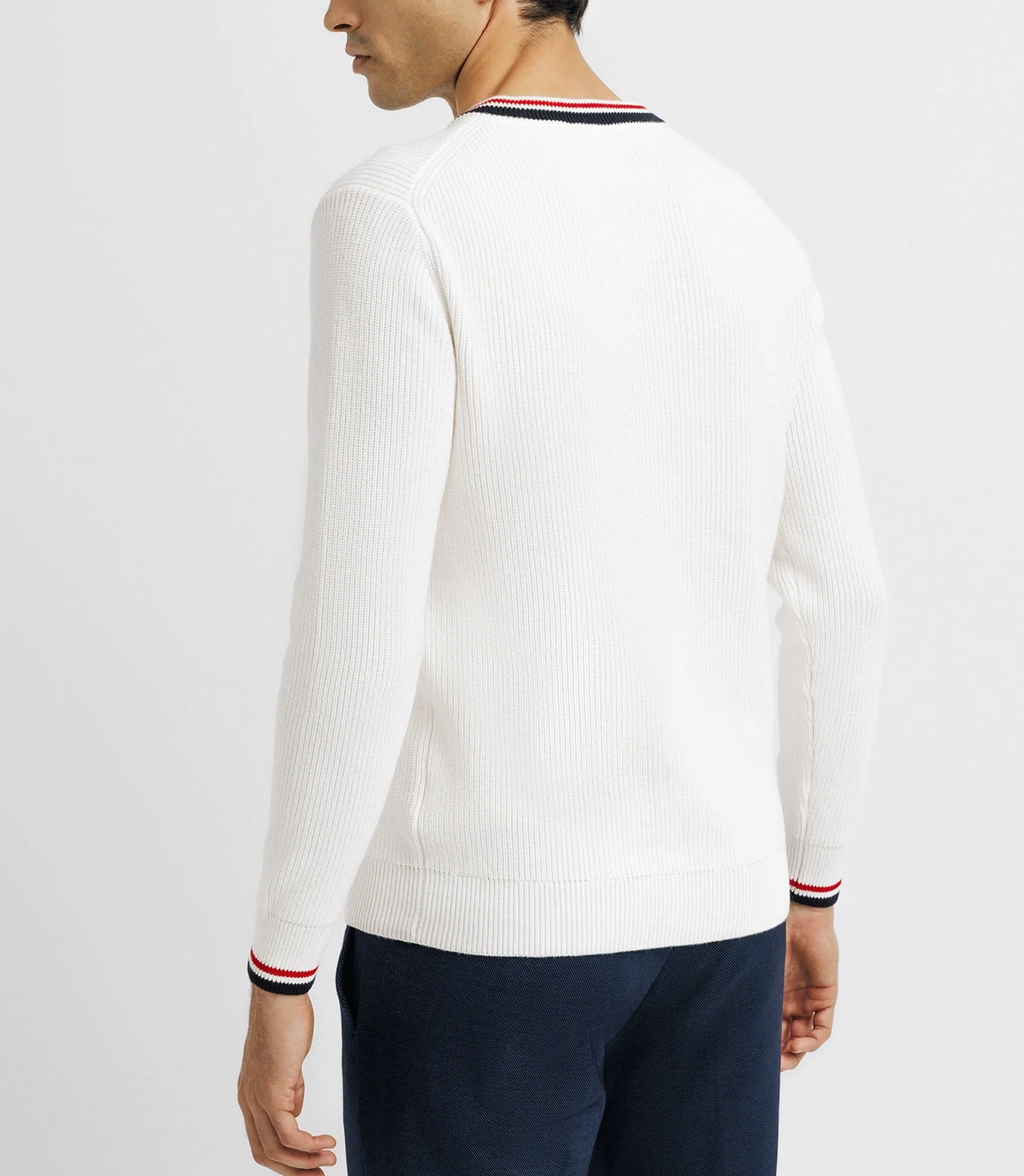 Pull col V brodé écru - Image 3