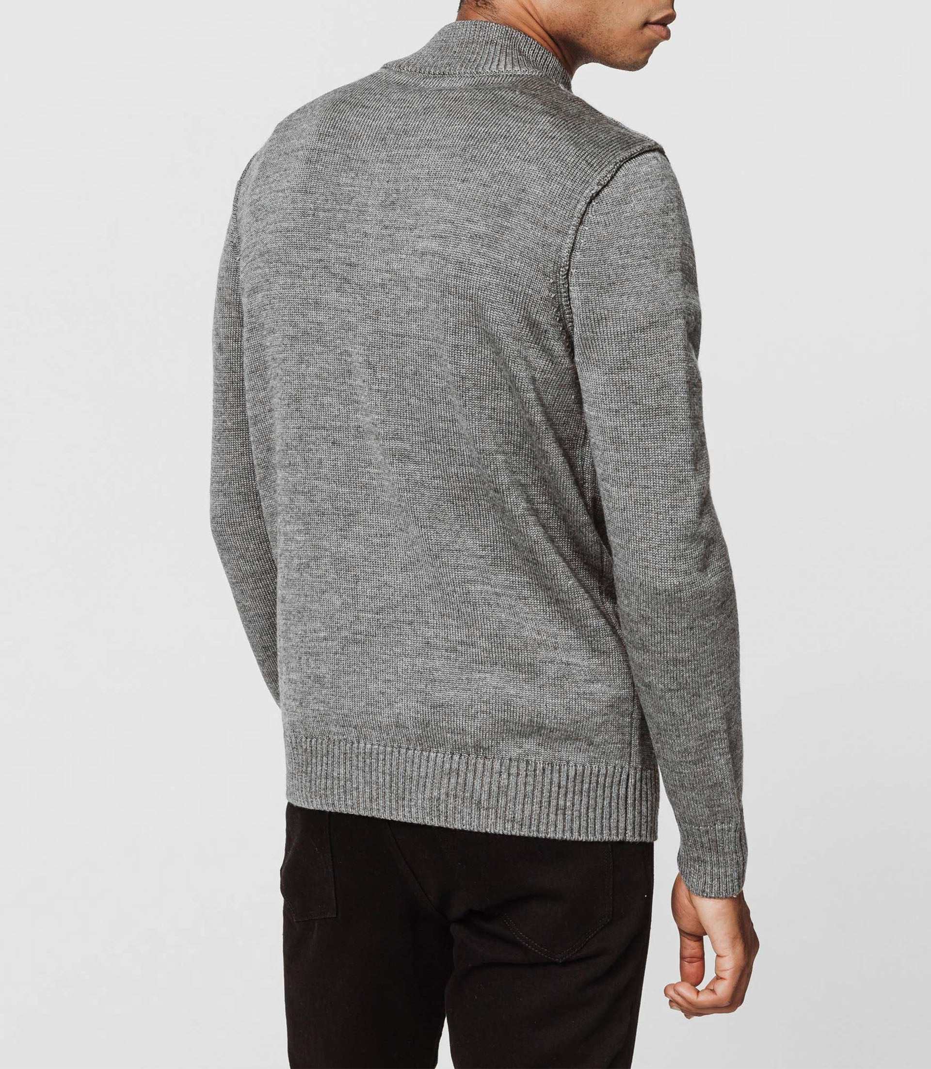 Pull col zippé gris moyen - Image 6