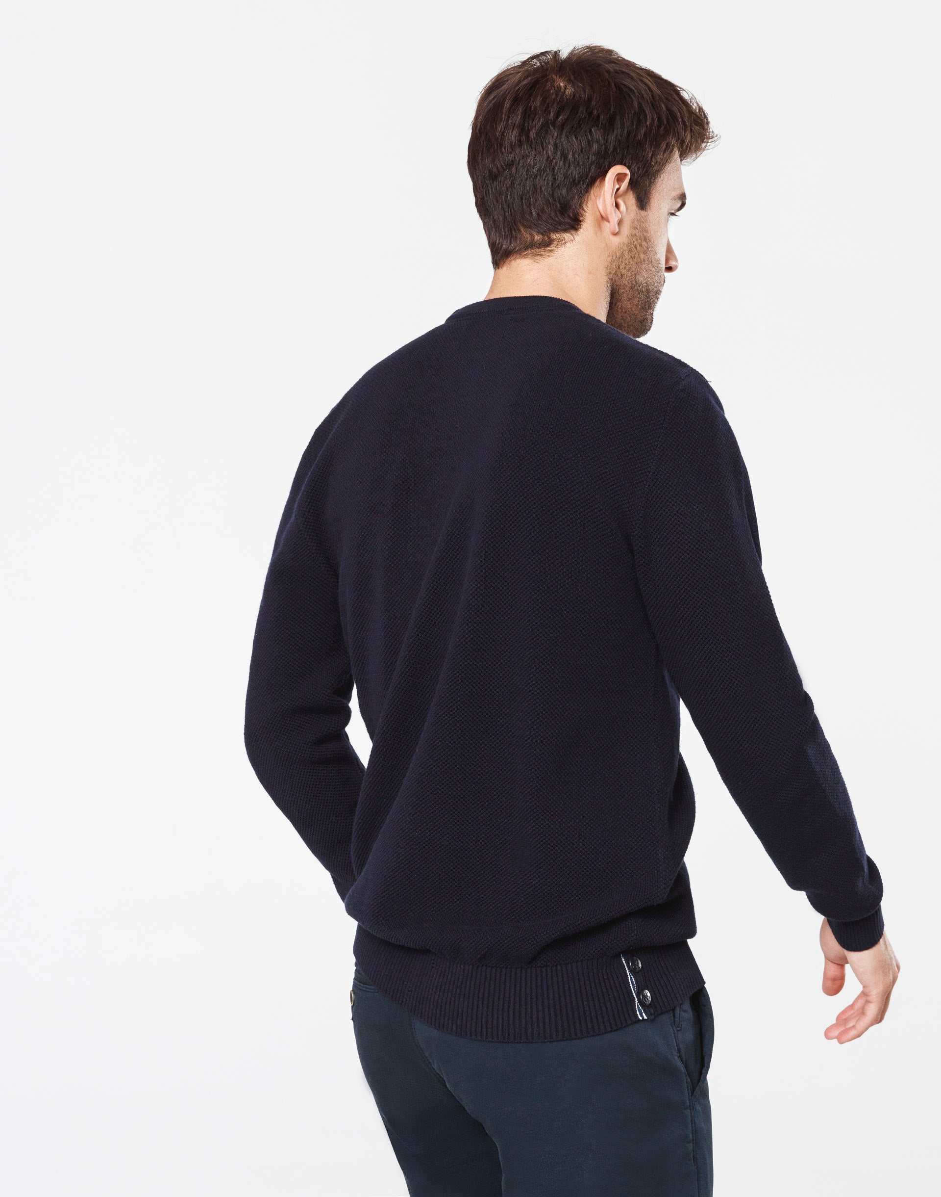Pull marine épaule zippée - Image 2