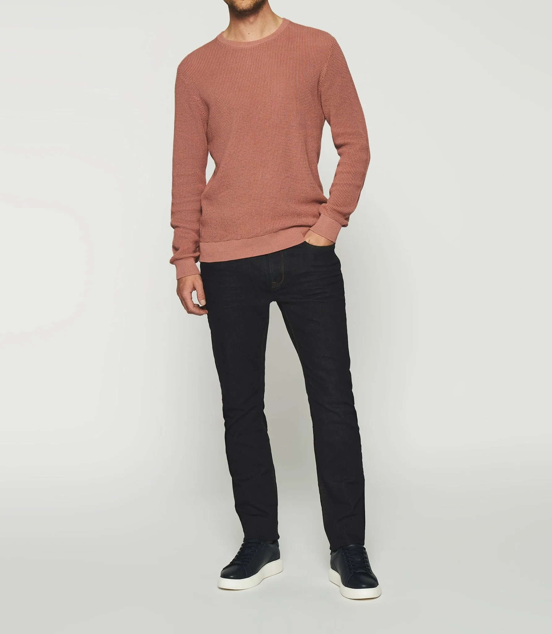 Pull col rond en coton rose DJANGO