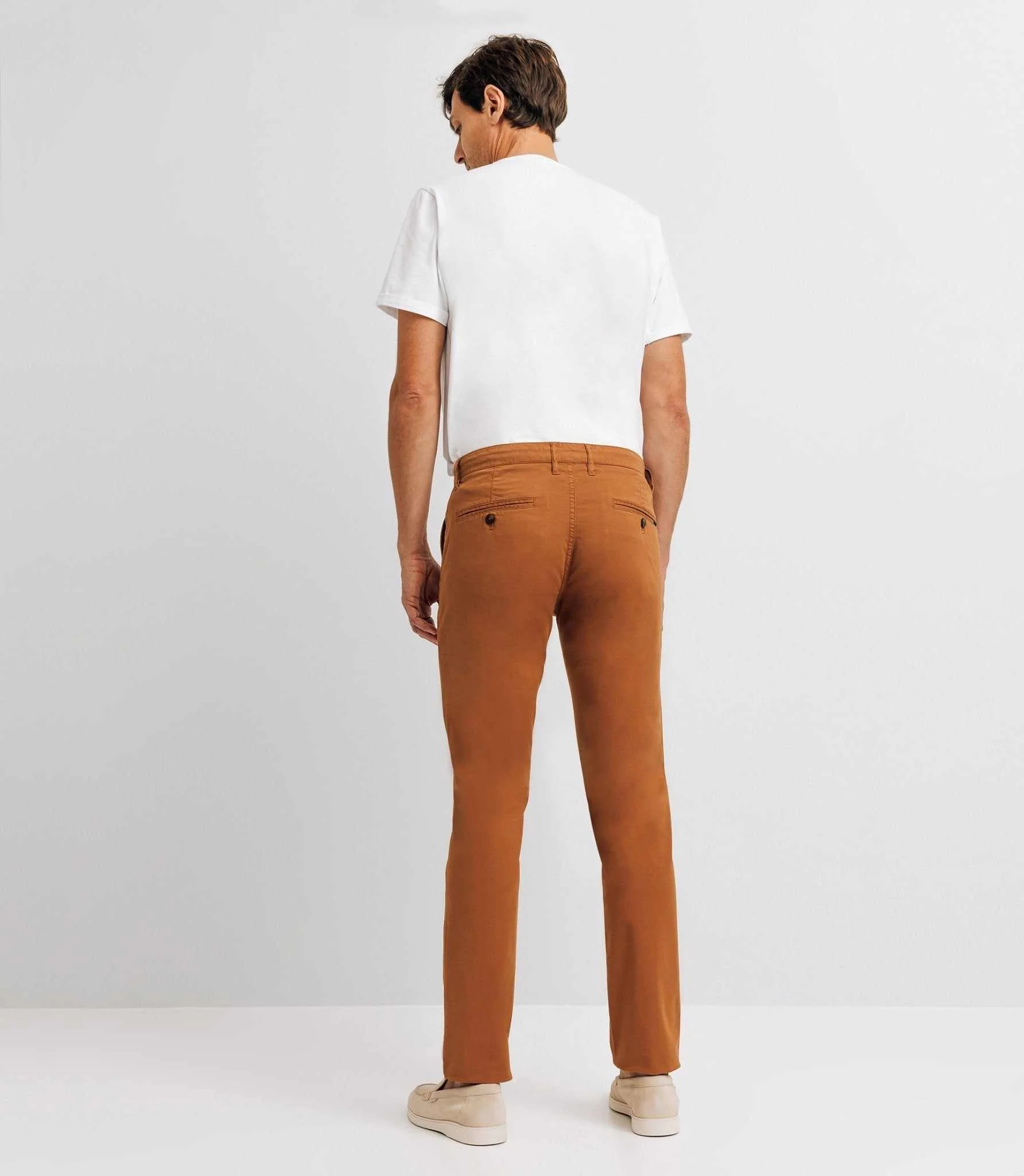 Pantalon casual stretch camel foncé - Image 4