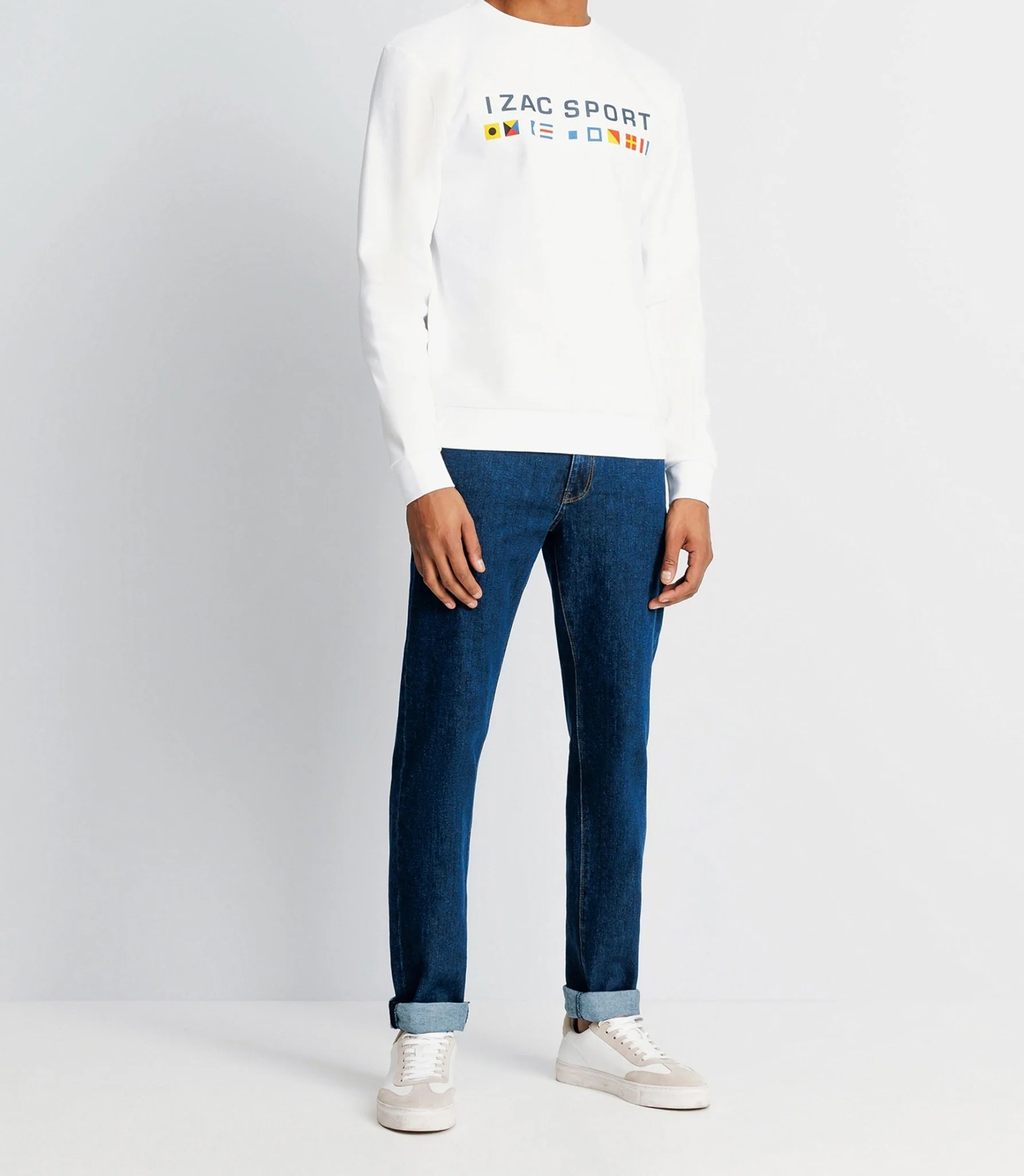 Pull sweat avec drapeaux blanc