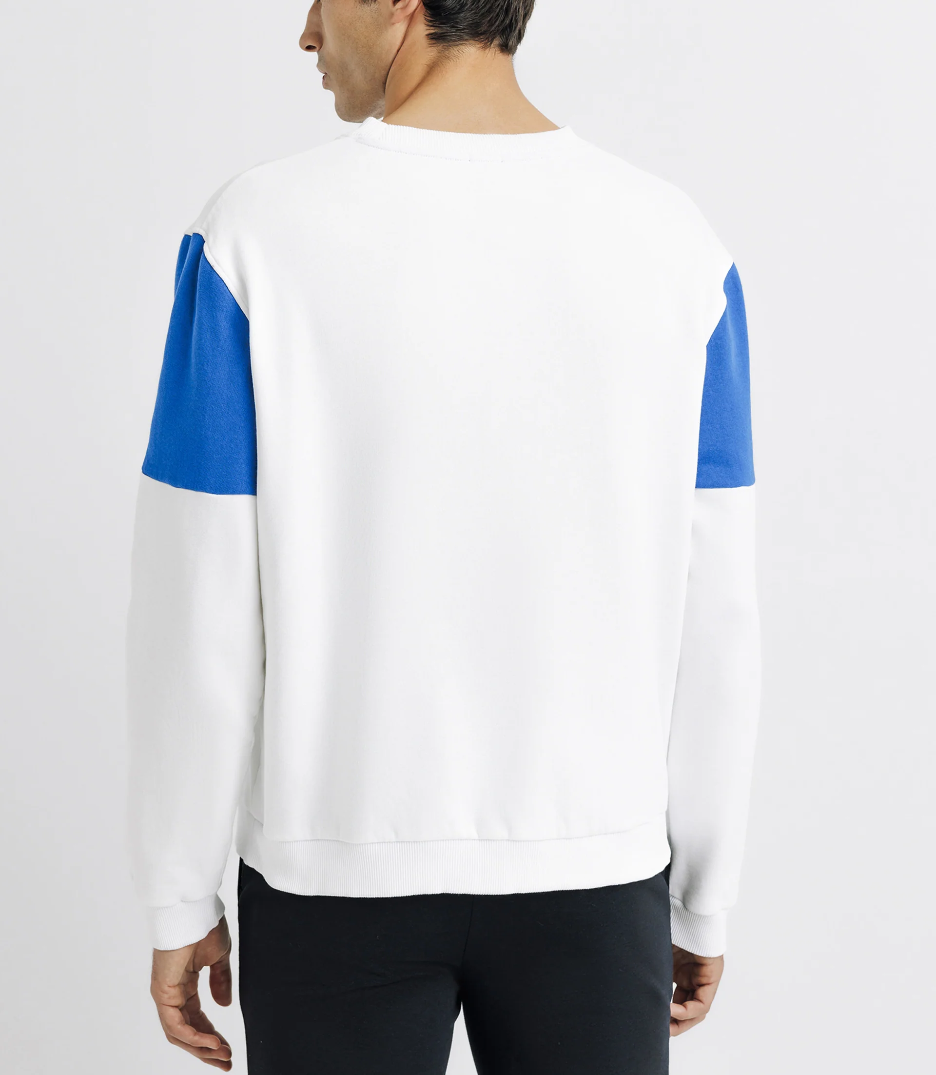 Pull sweat bicolore blanc et bleu - Image 3