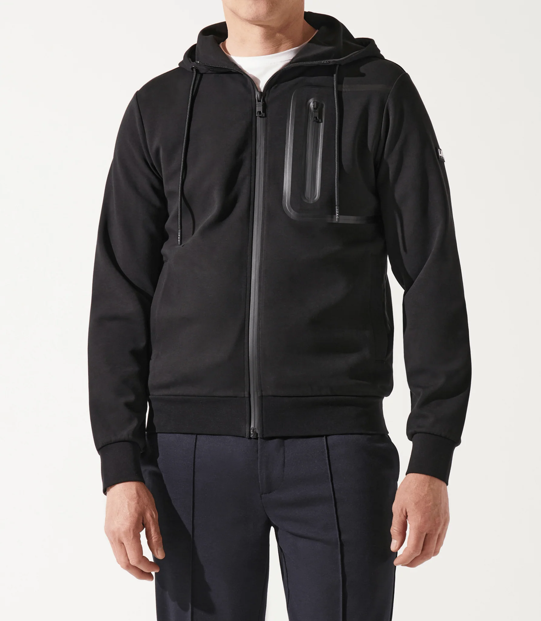 Sweat zippé à capuche noir - Image 2