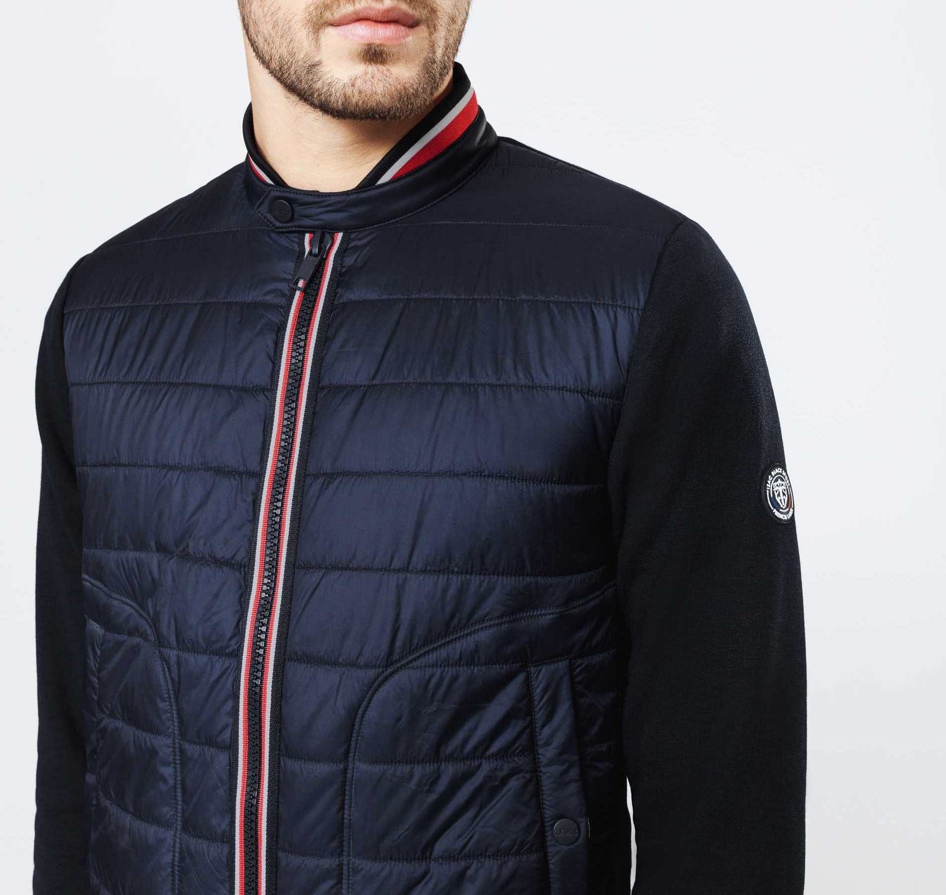 Sweat pull zippé col teddy marine "Swneo" - Image 3