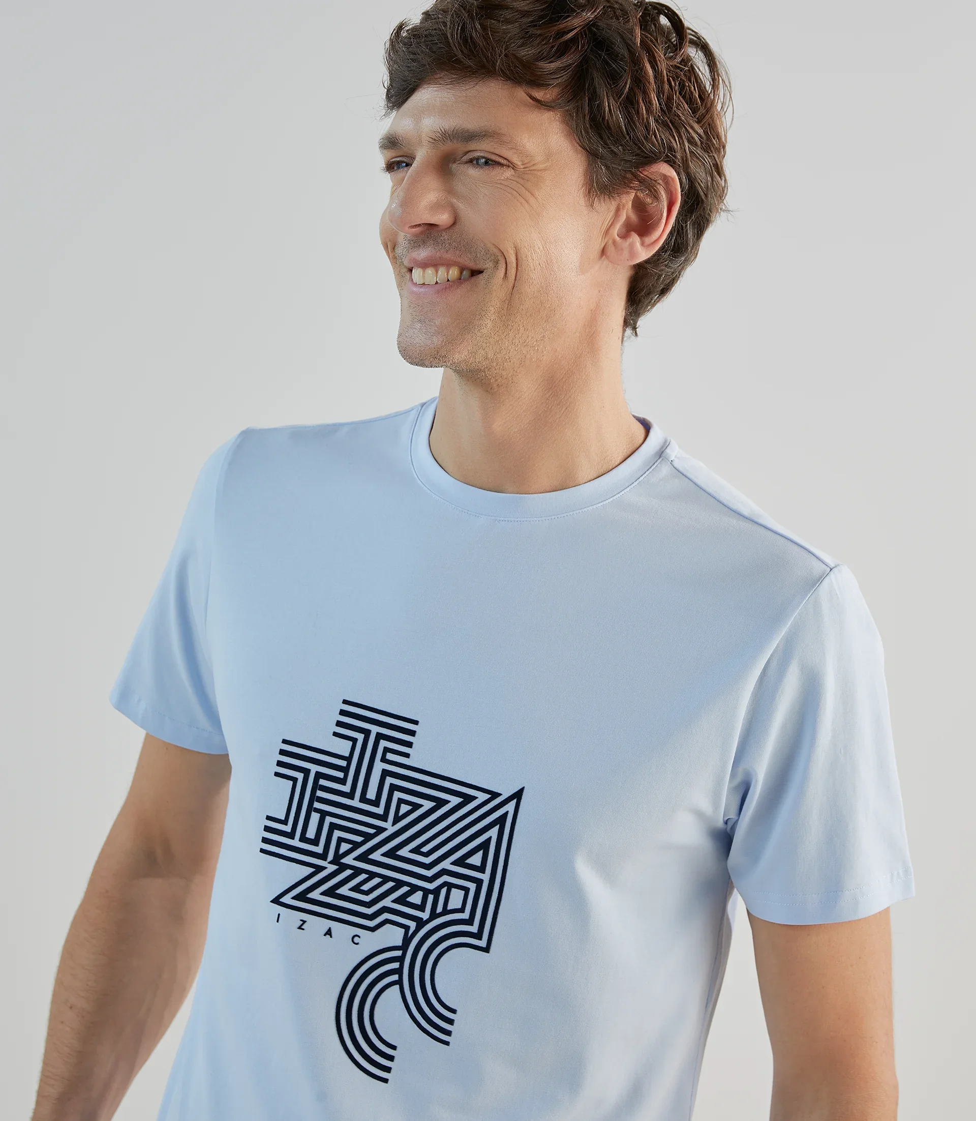 T-shirt à manches courtes avec print bleu ciel - Image 2