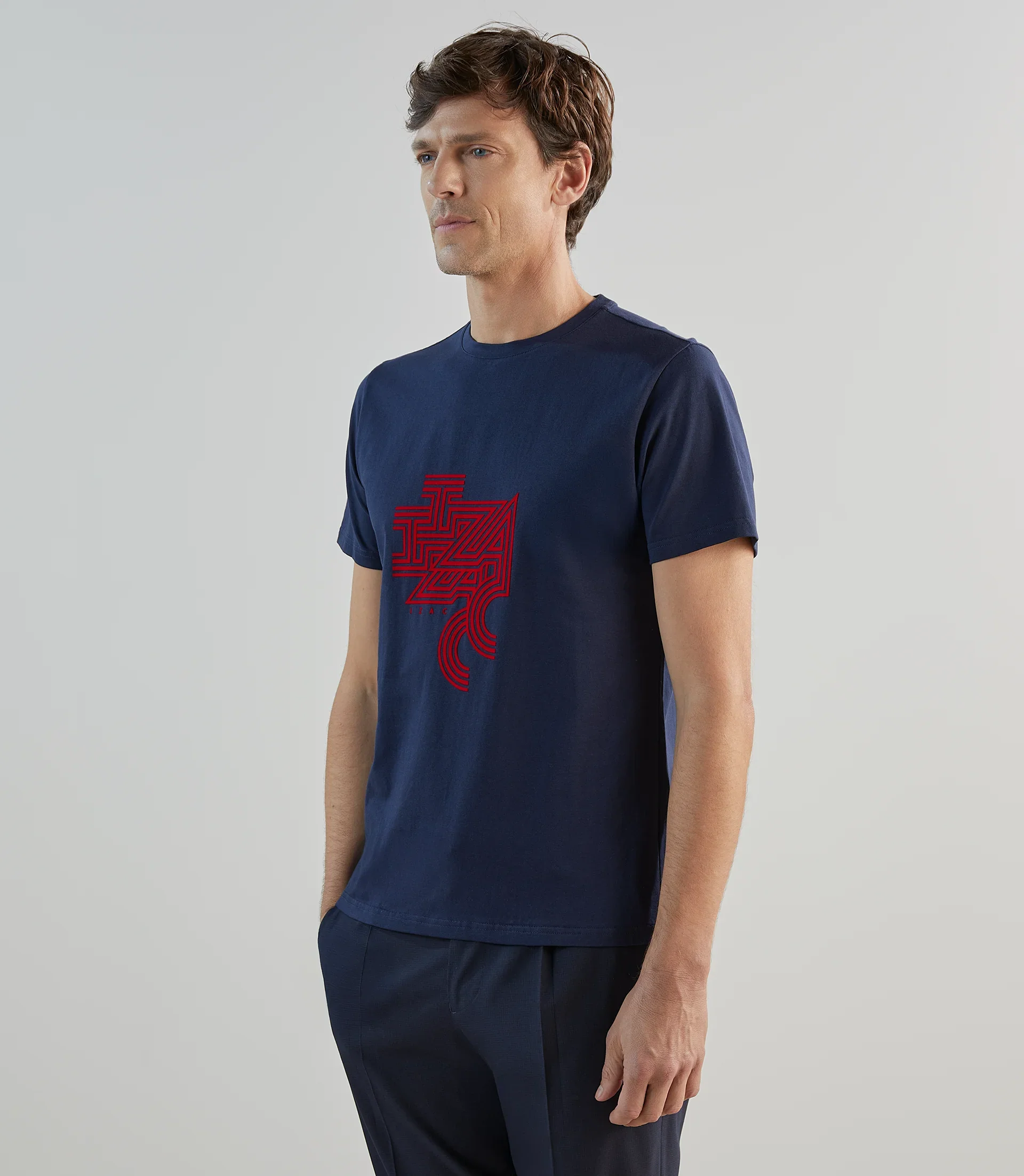 T-shirt à manches courtes avec print marine