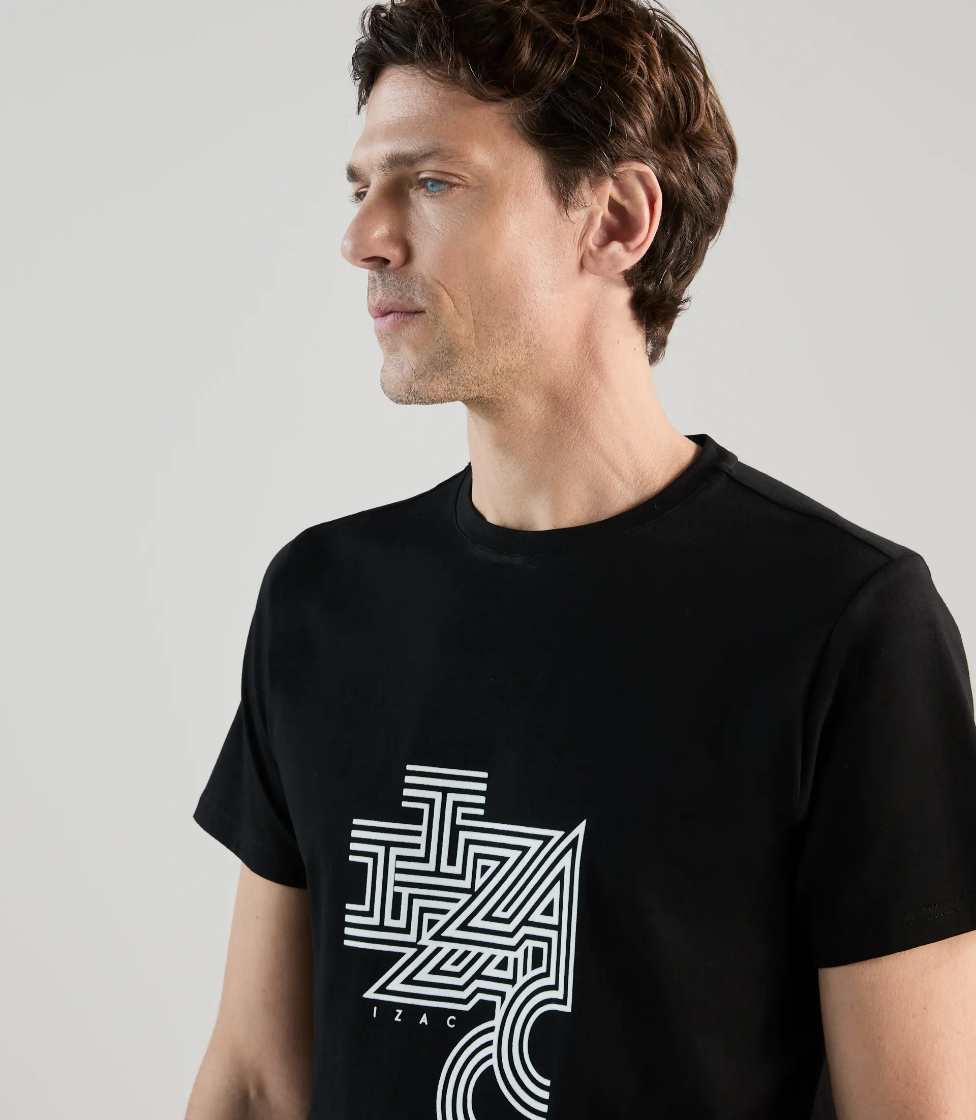 T-shirt à manches courtes avec print noir - Image 3