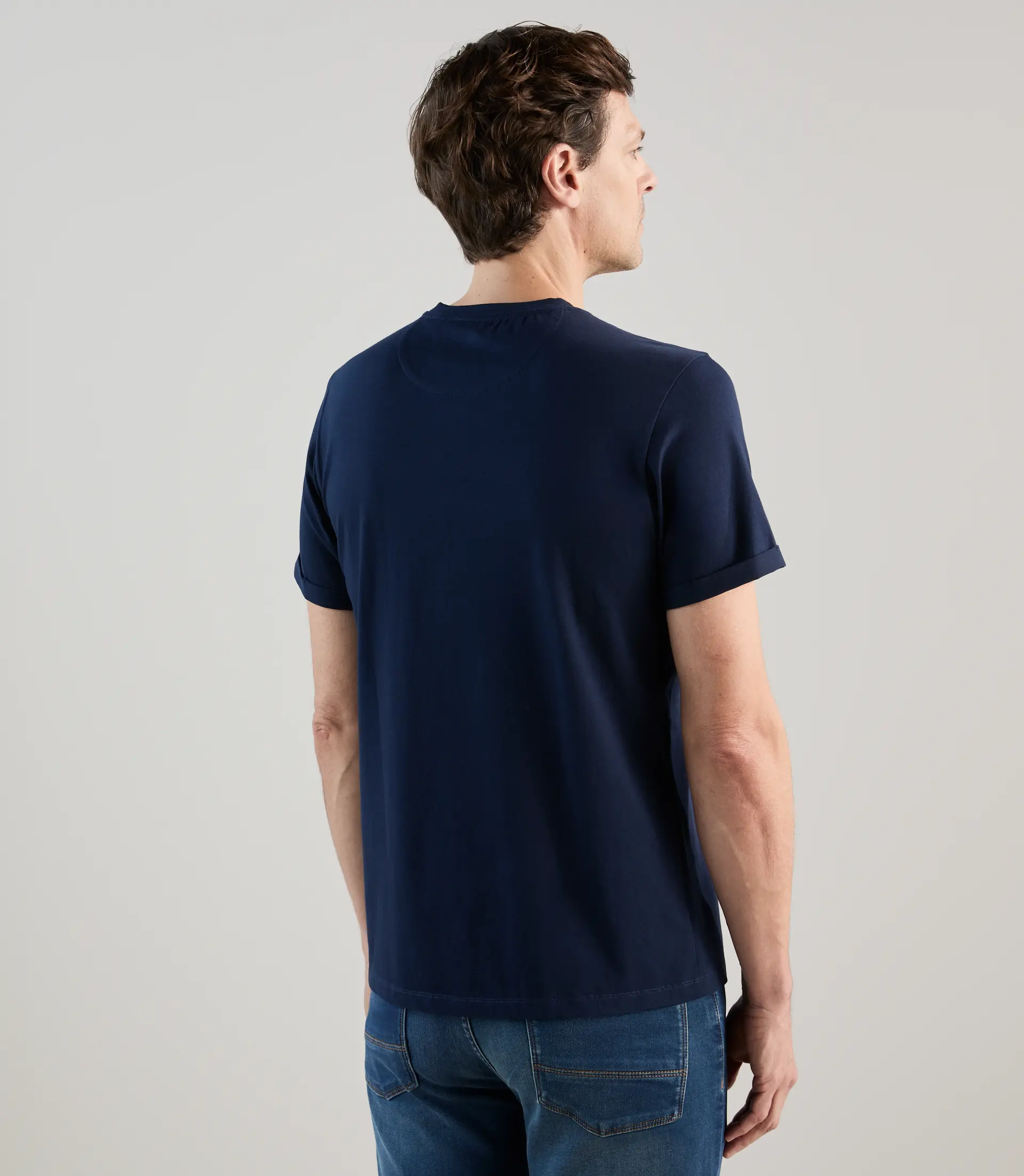 T-shirt col rond marine - Image 3