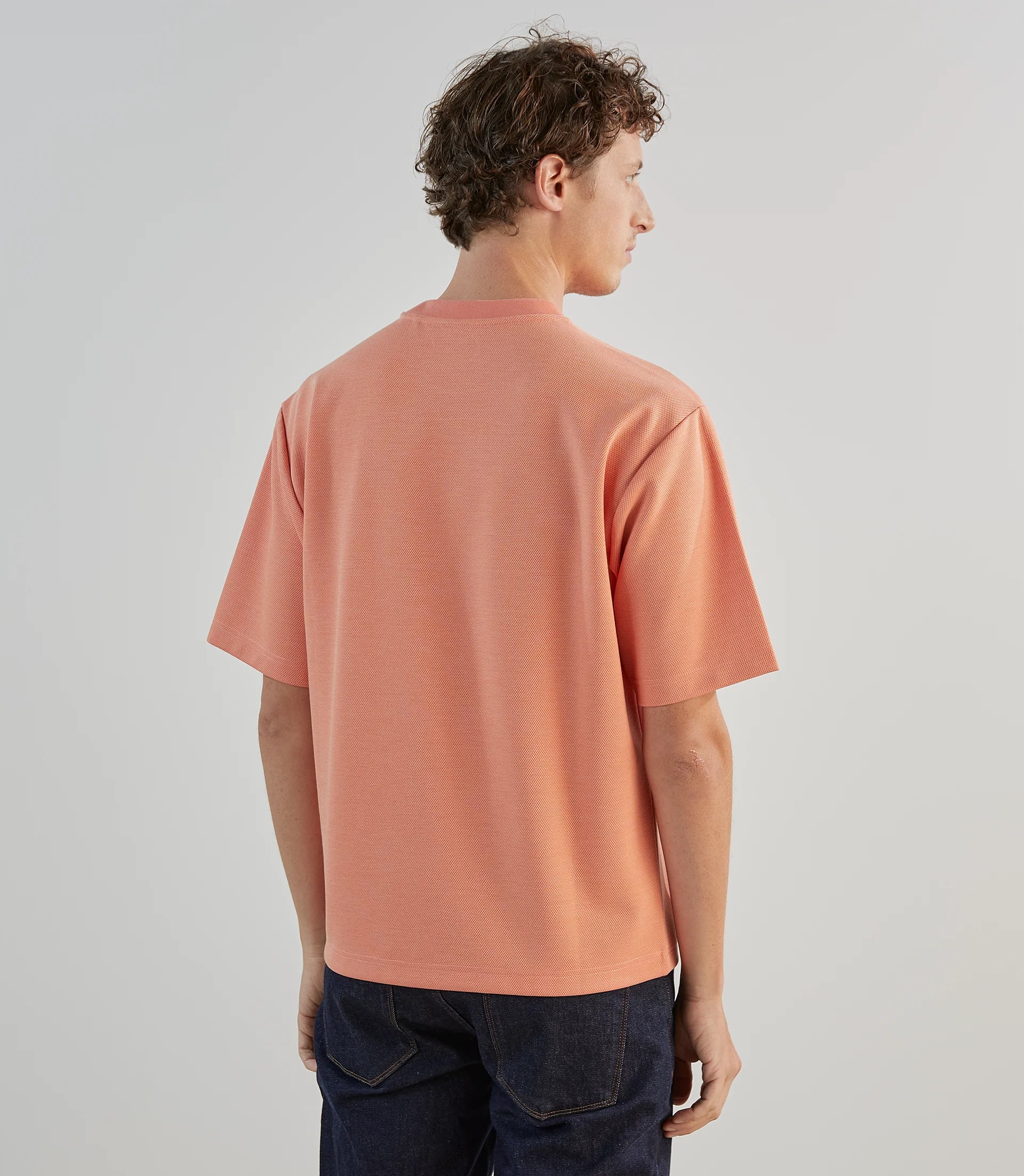 T-shirt col rond en jeu de points orange - Image 3