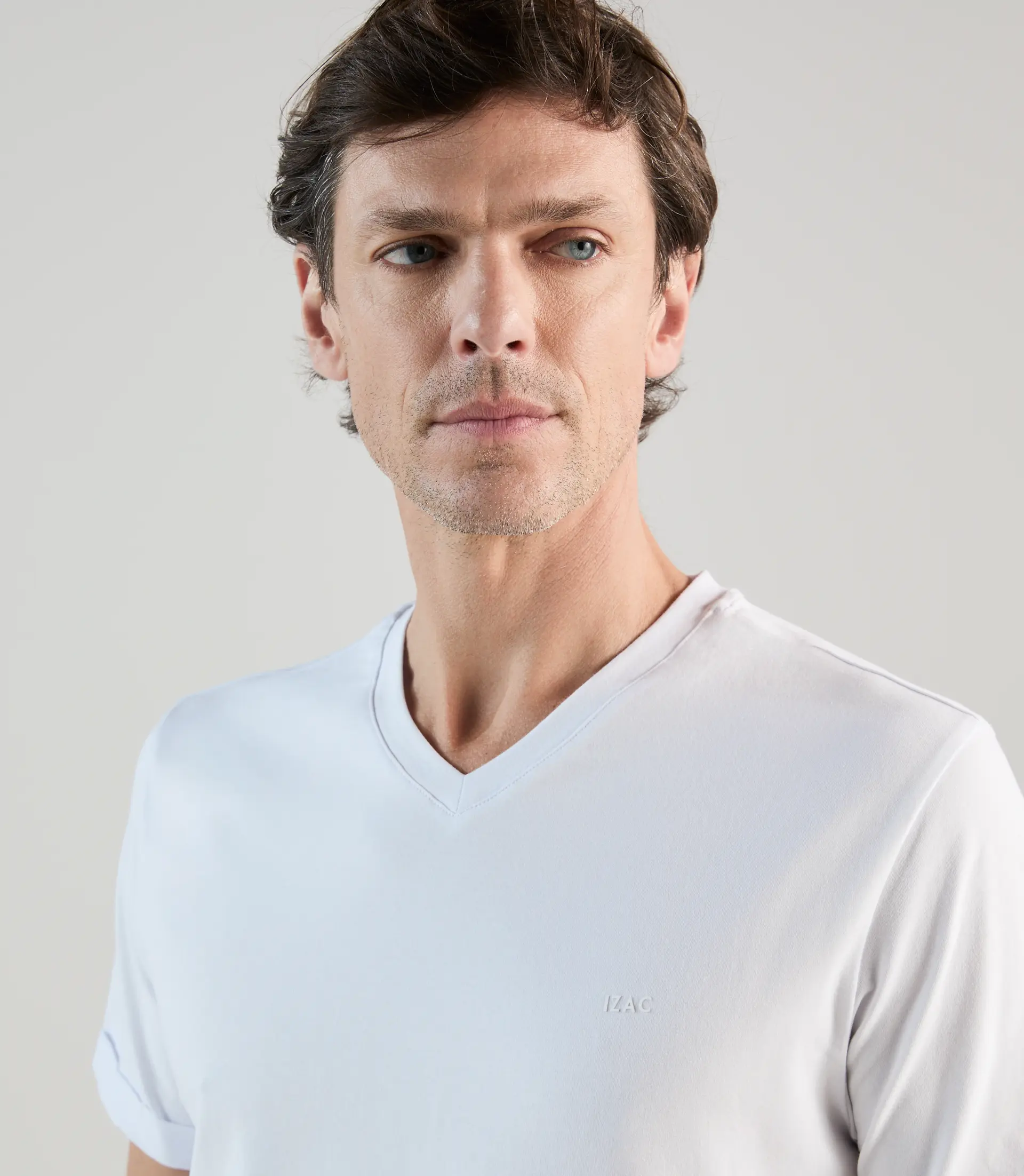 T-shirt col V blanc - Image 2